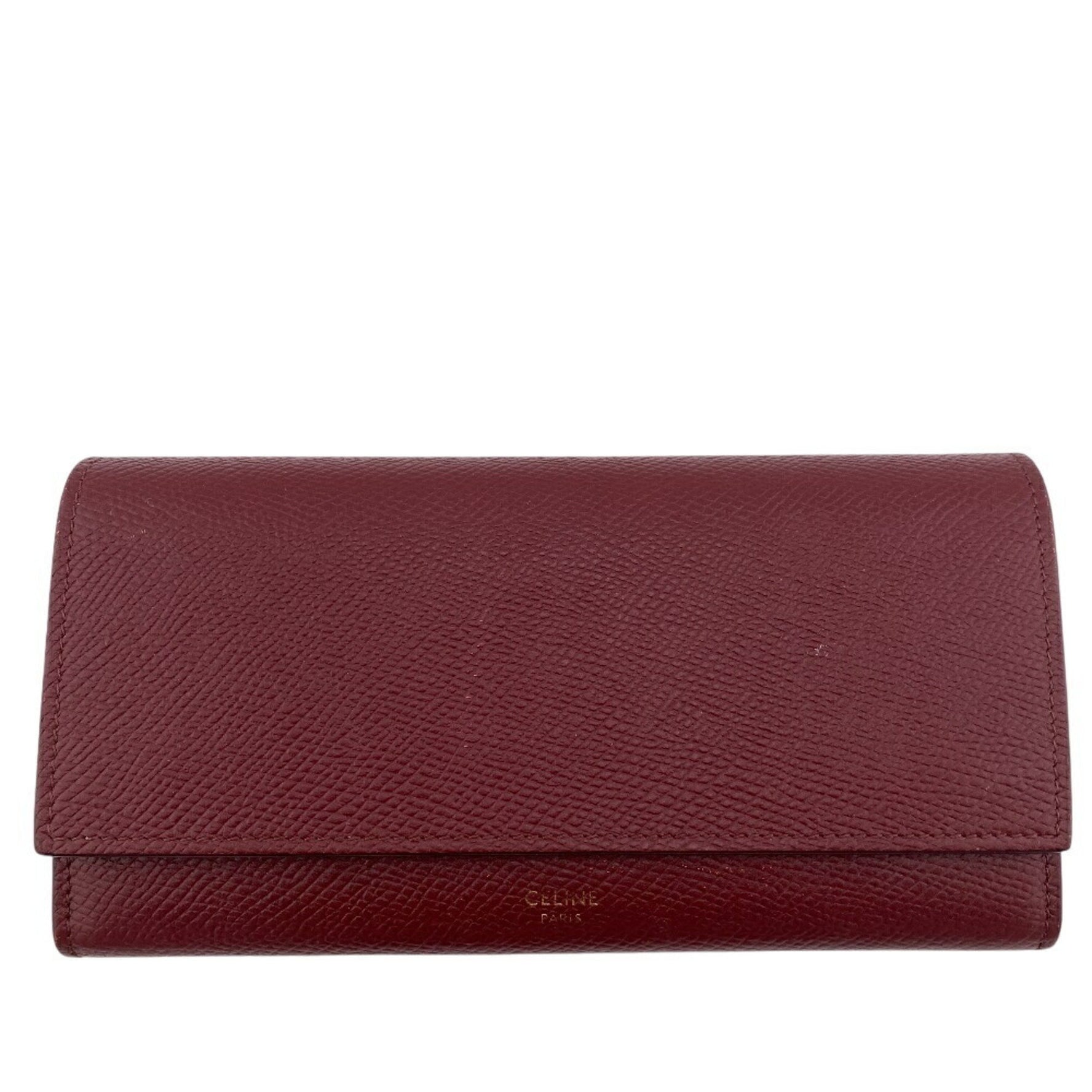 CELINE BEL LARGE FLAP WALLET Long wallet Wine red