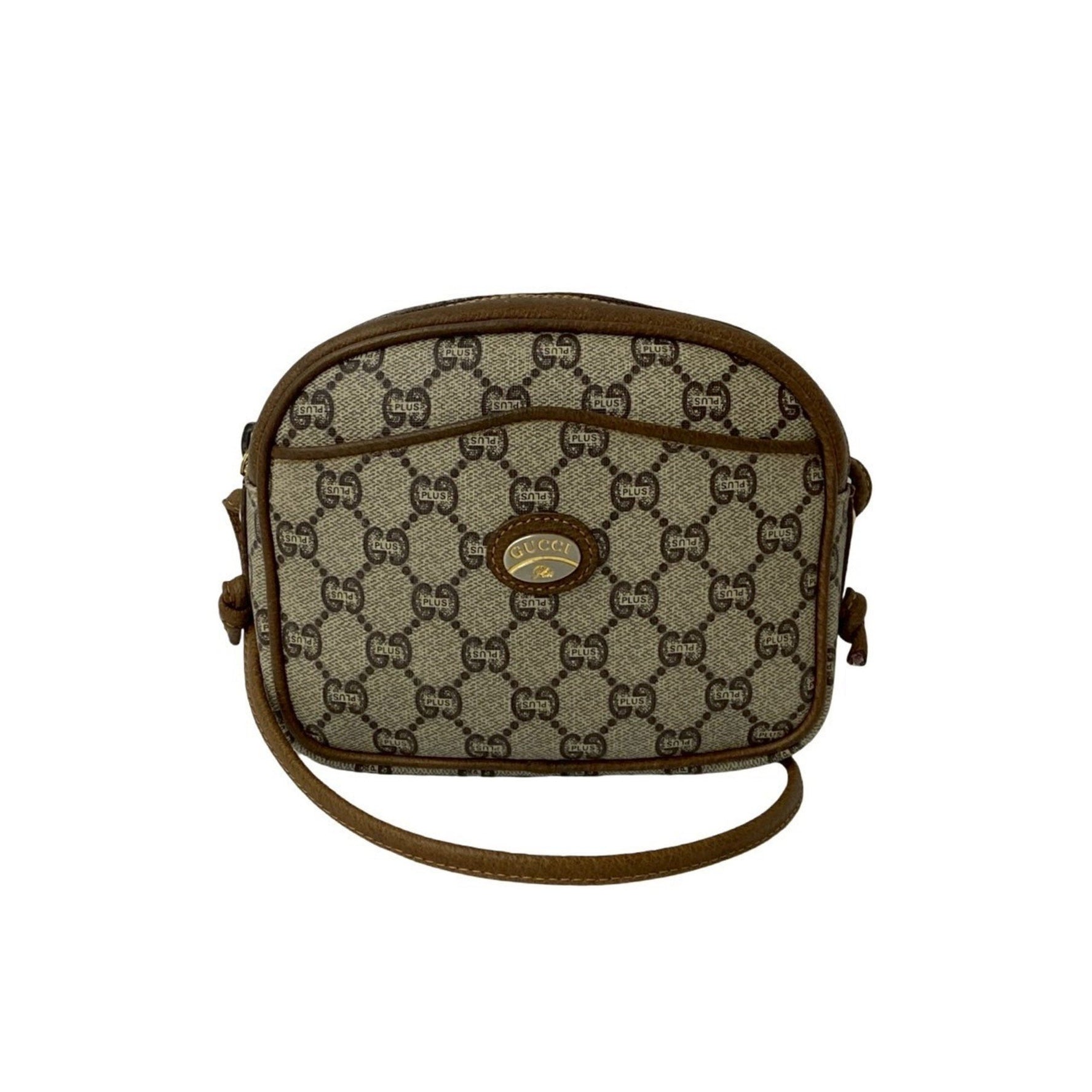GUCCI Old Gucci Plus Leather Mini Shoulder Bag Pochette Sacoche Brown 473-2