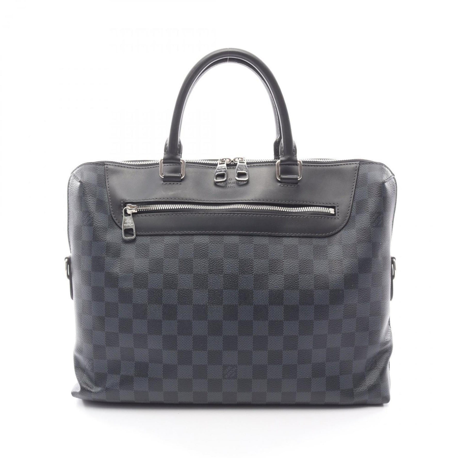 Louis Vuitton PDJ NM Jour Briefcase Bag in Coated Canvas and Leather with Damier Graphite Finish, Navy Blue
