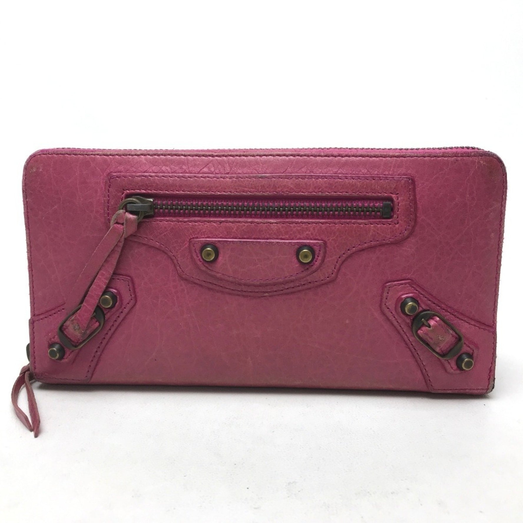 BALENCIAGA Classic Continental Zip Round Zipper Long Wallet Sheepskin
