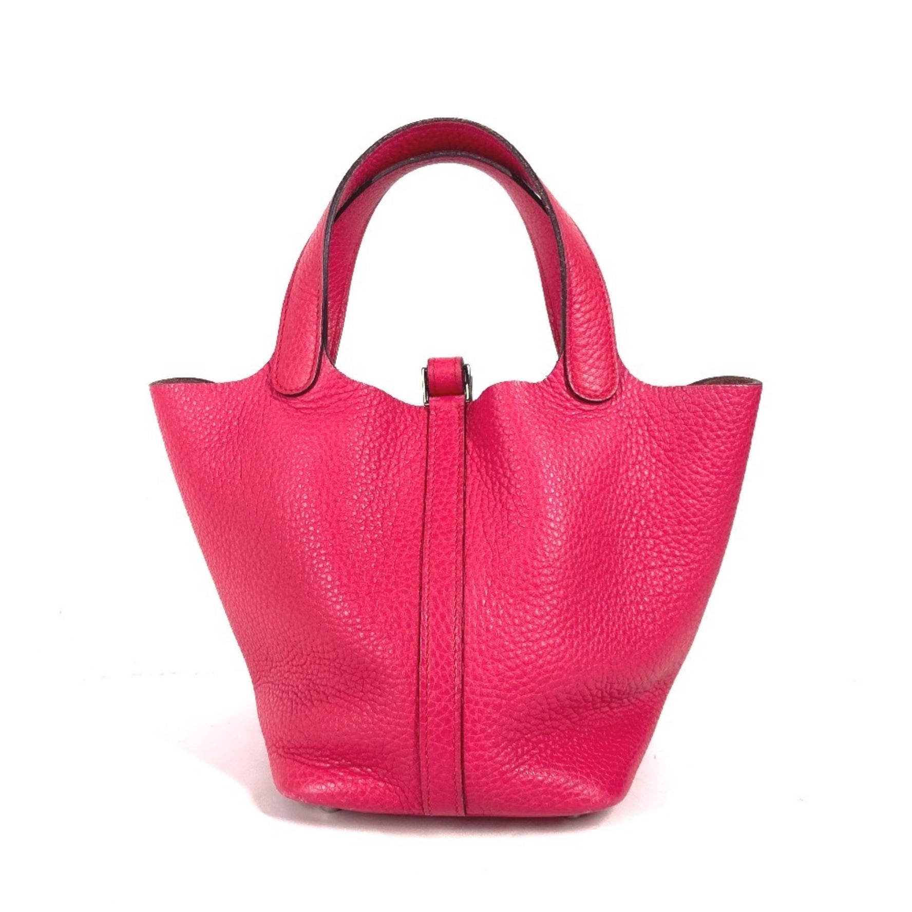 HERMES Handbag Picotin Lock PM Tote Bag Taurillon Clemence Rose Extreme