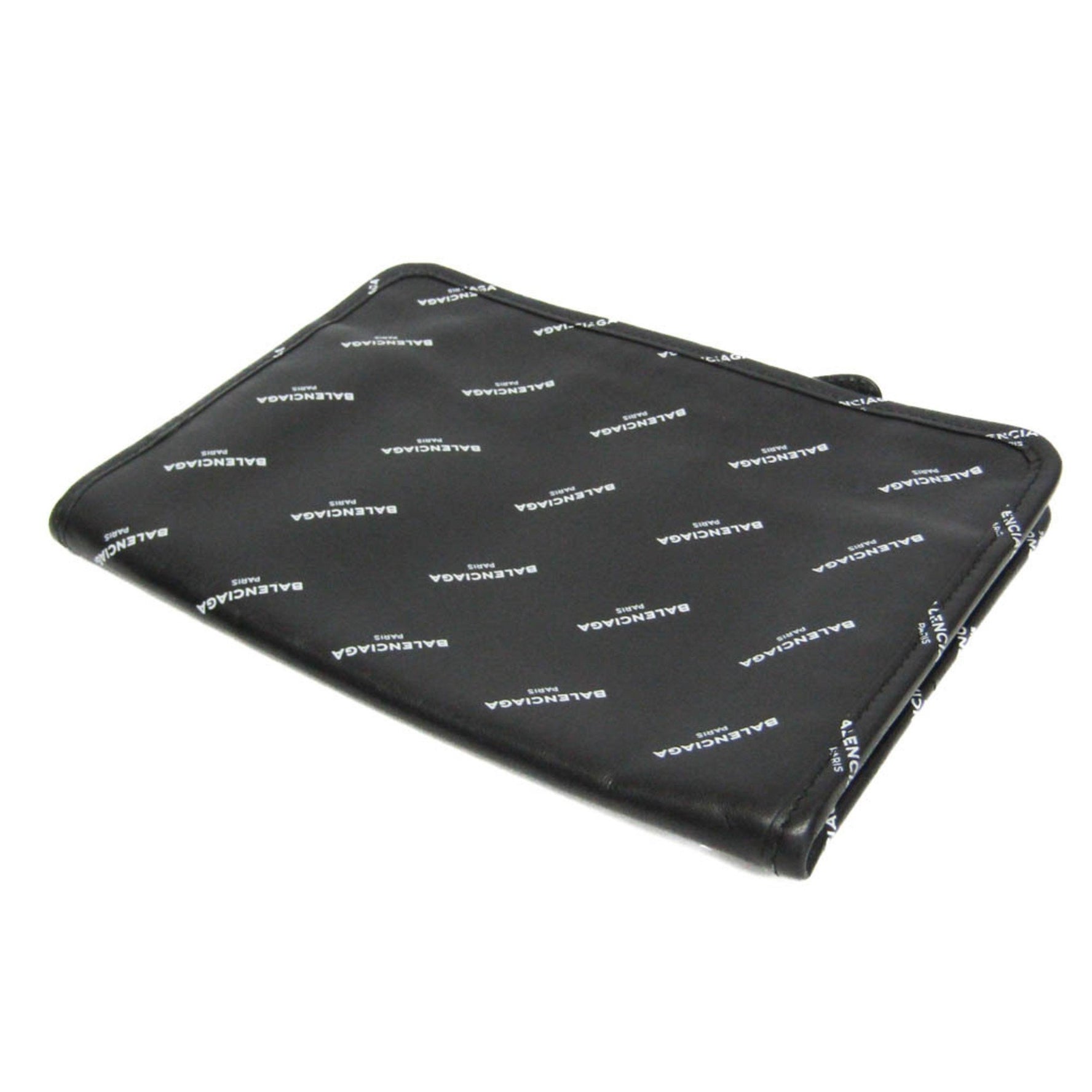 Balenciaga Logo Print Men,Women Leather Clutch Bag,Pouch