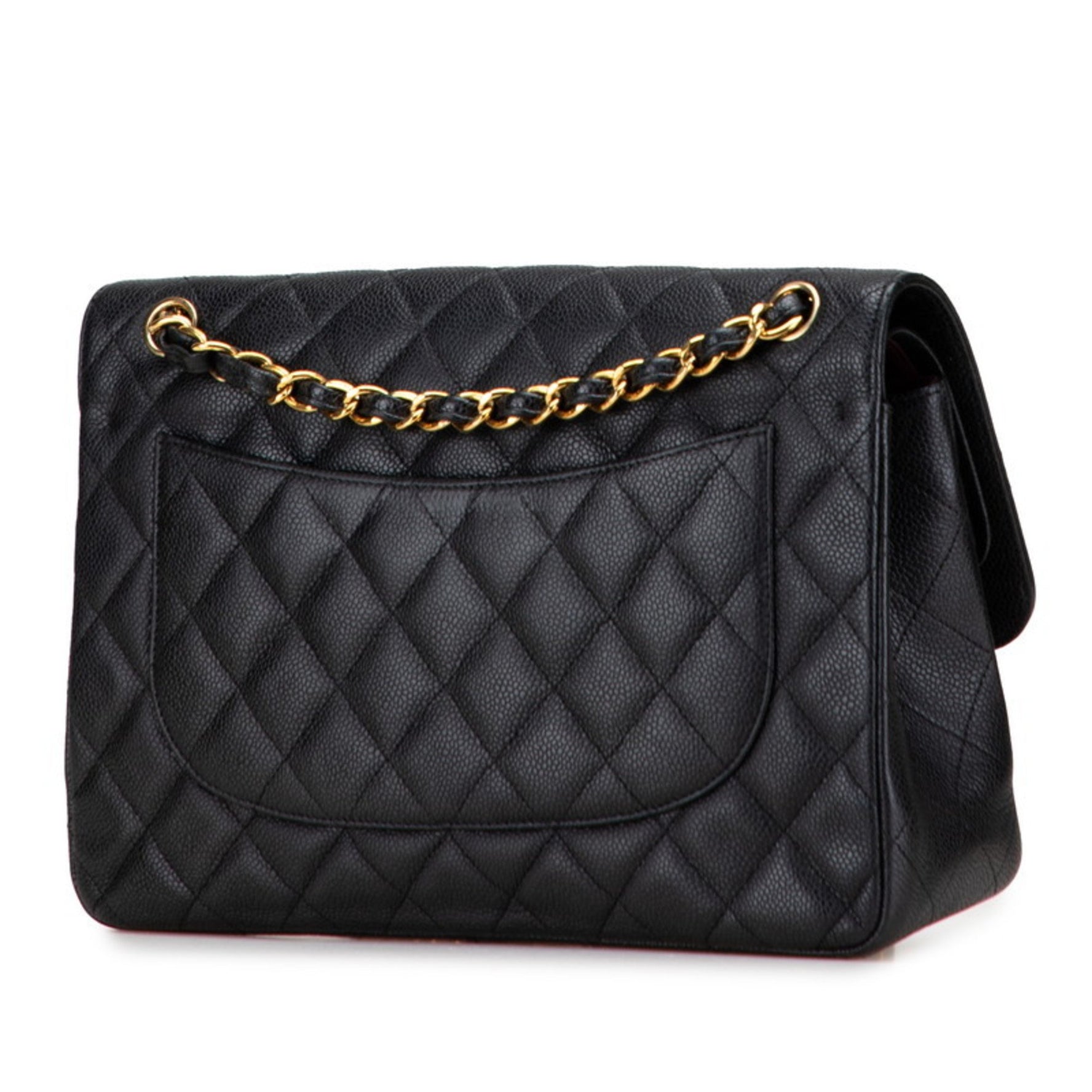 Chanel Matelasse Double Flap Shoulder Bag, Caviar Skin
