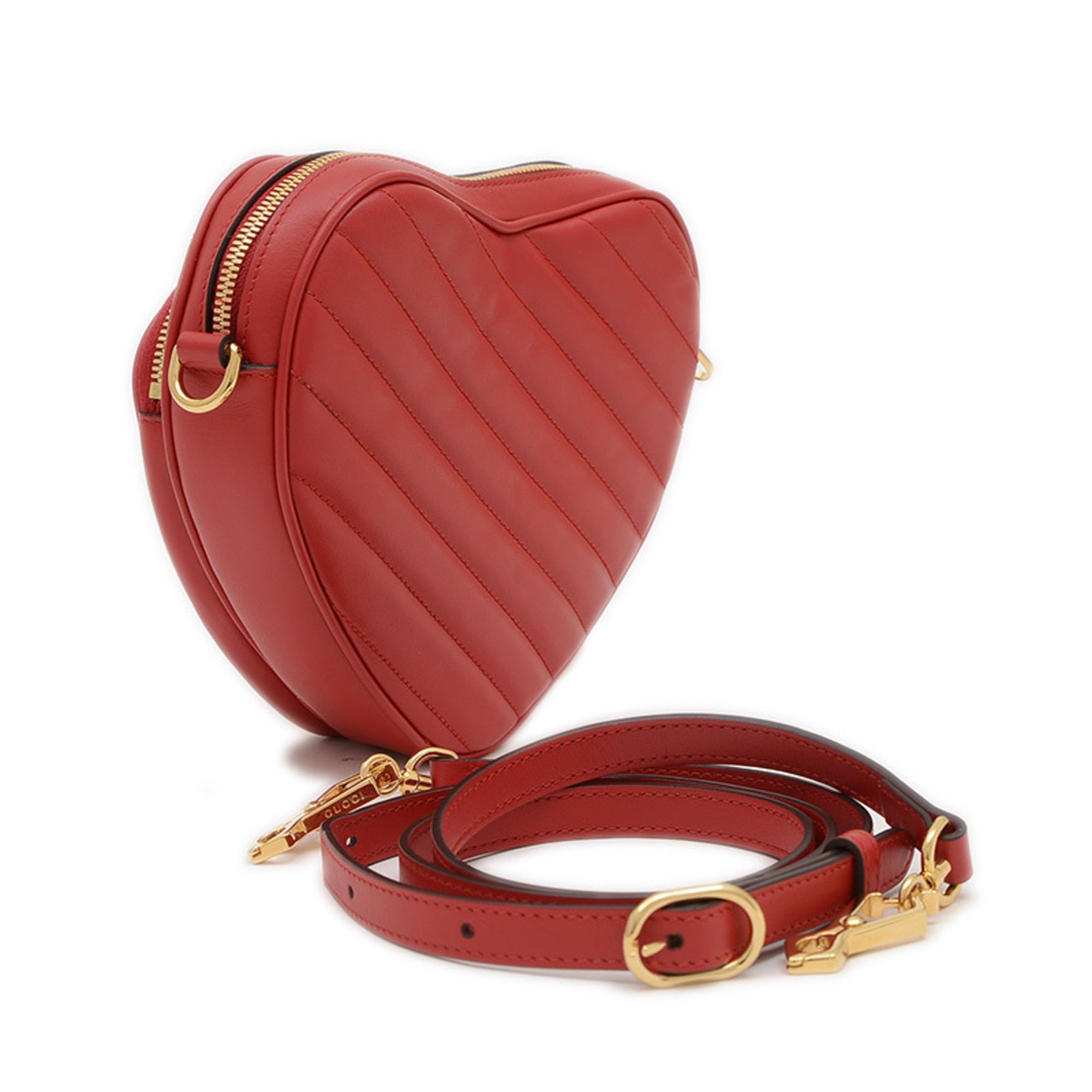Gucci Interlocking G Heart Shoulder Bag Red BP