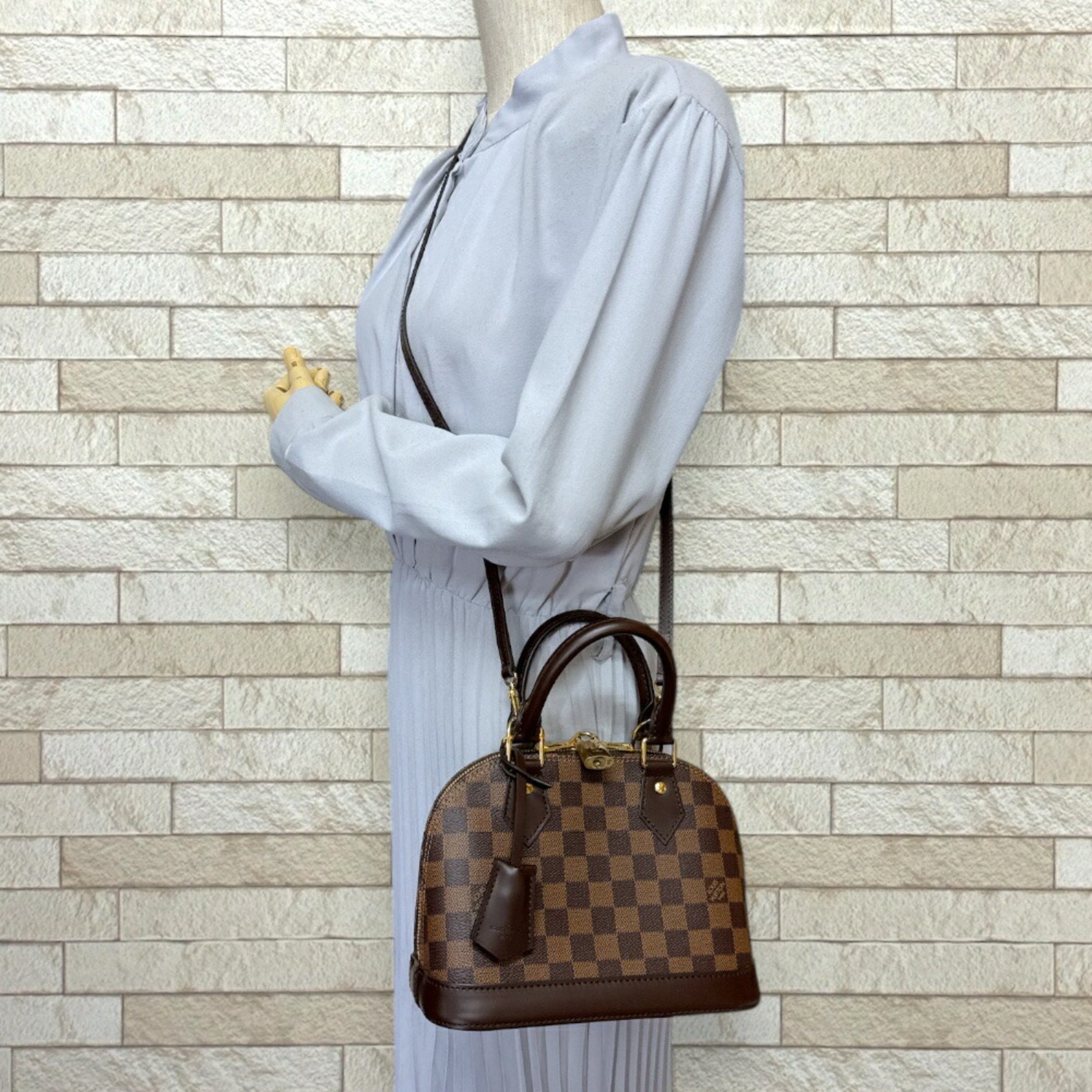 Louis Vuitton Alma BB Damier Shoulder Bag Canvas N40606 Brown Women's LOUIS VUITTON