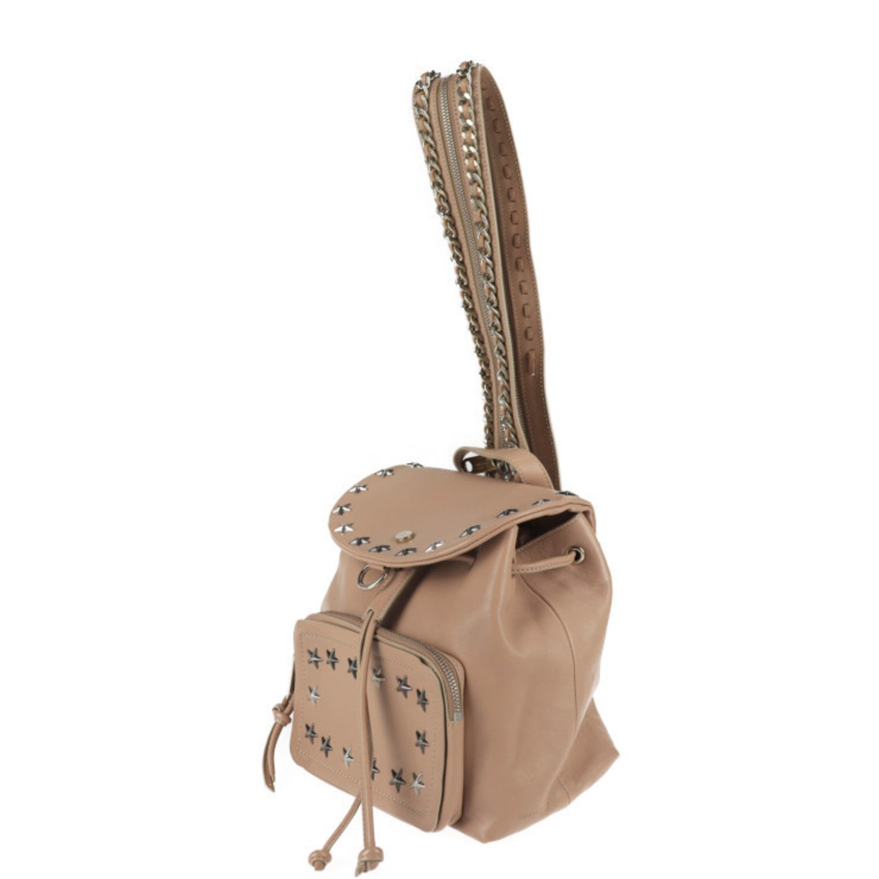 Jimmy Choo SUKI Suki One Shoulder Bag Rucksack/Daypack Leather Pink Beige Star Studs Mini