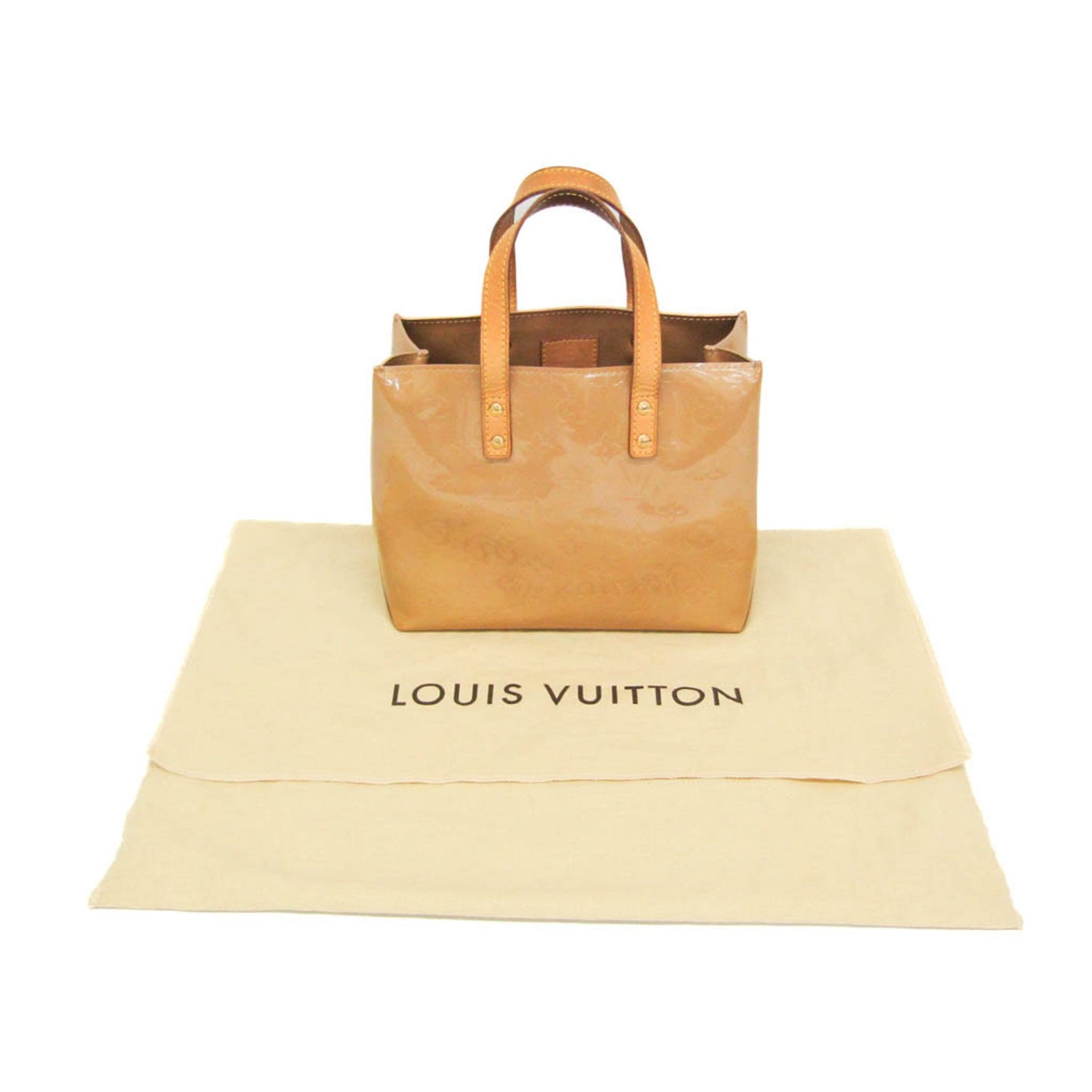 Louis Vuitton Monogram Vernis Reade PM M91334 Women's Handbag Noisette