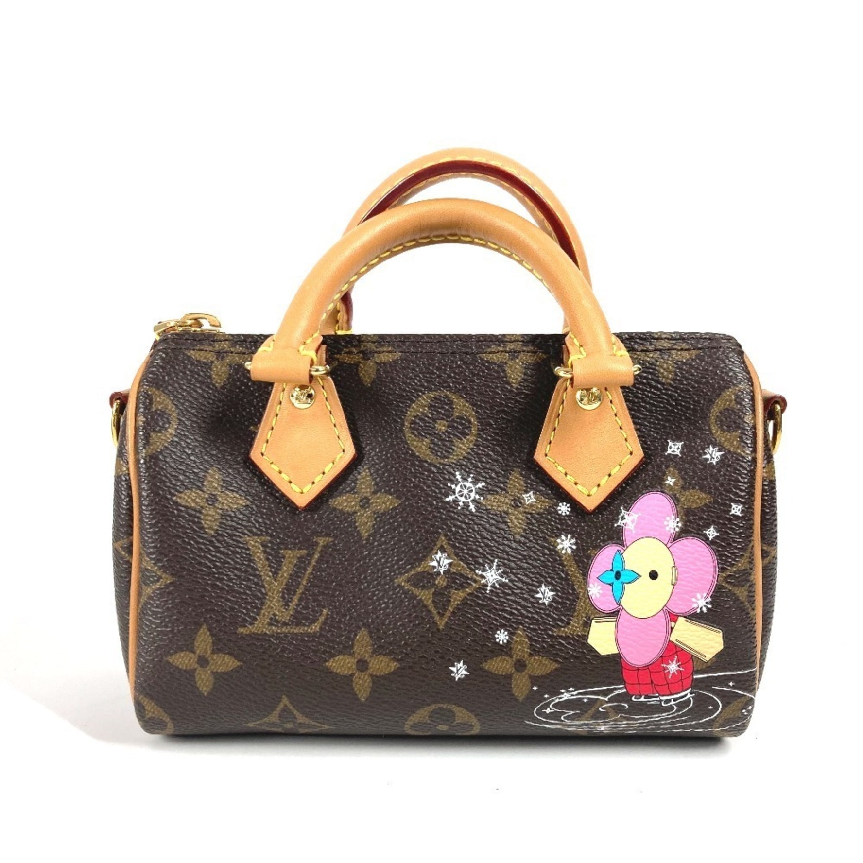 LOUIS VUITTON Monogram Vivienne Nano Speedy Shoulder Bag Pochette Mini Boston Handbag Canvas Women's Brown