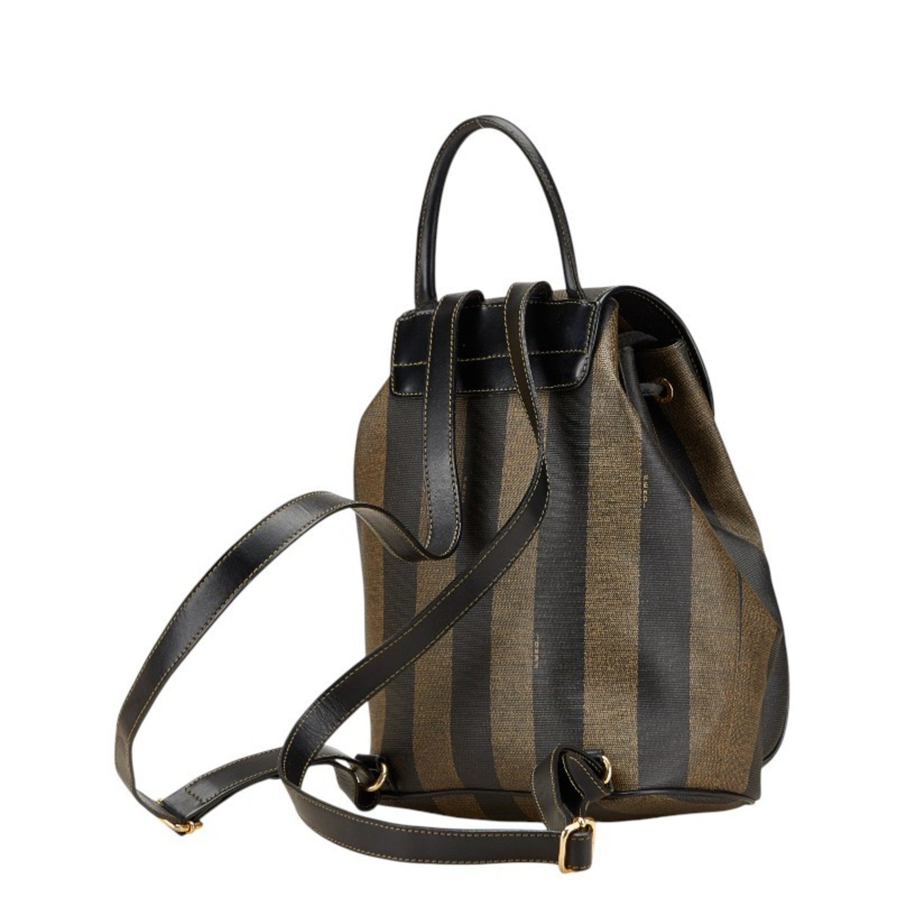 Fendi Pecan Backpack in Khaki and Black Leather