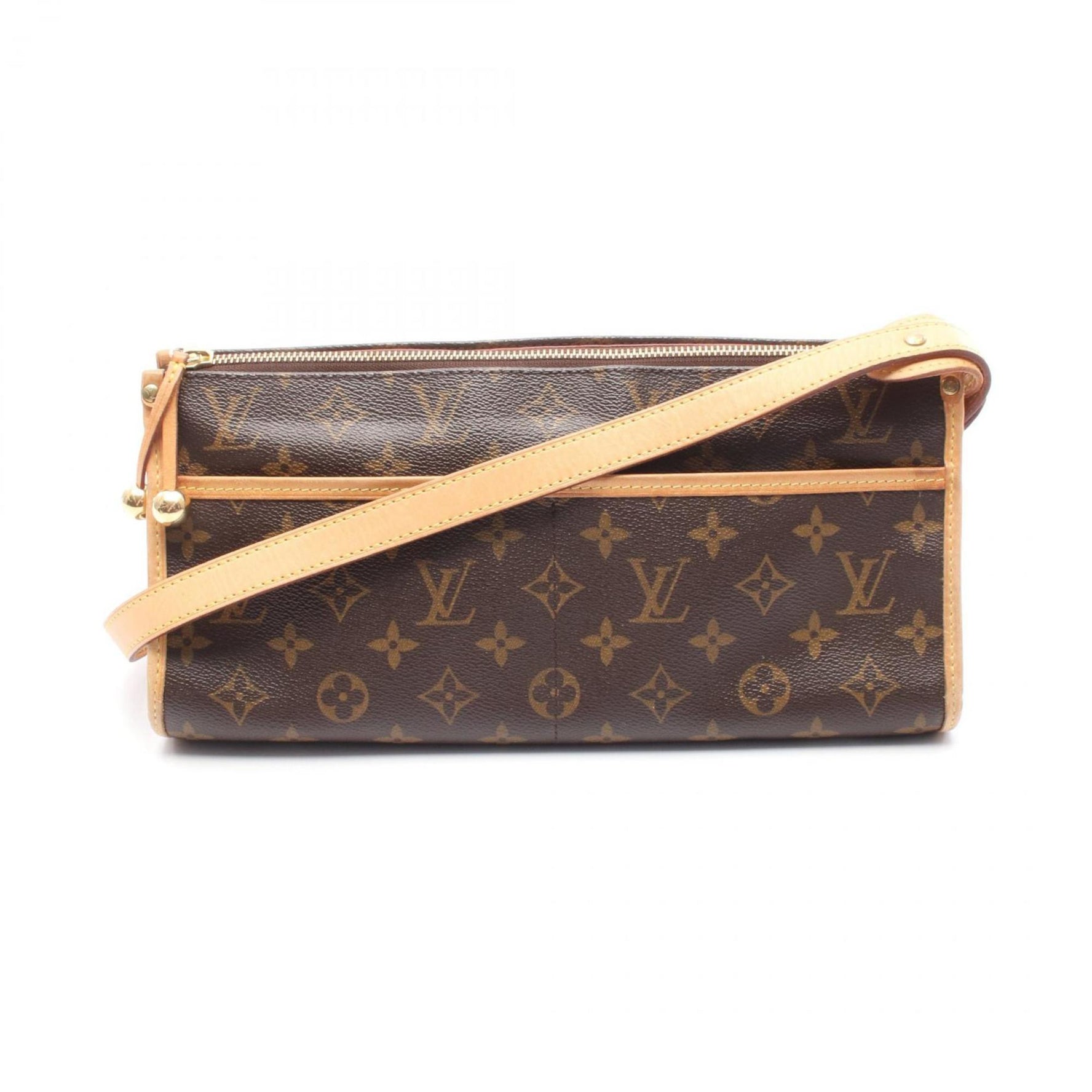 Louis Vuitton Popincourt Long Shoulder Bag Coated Canvas Leather Monogram