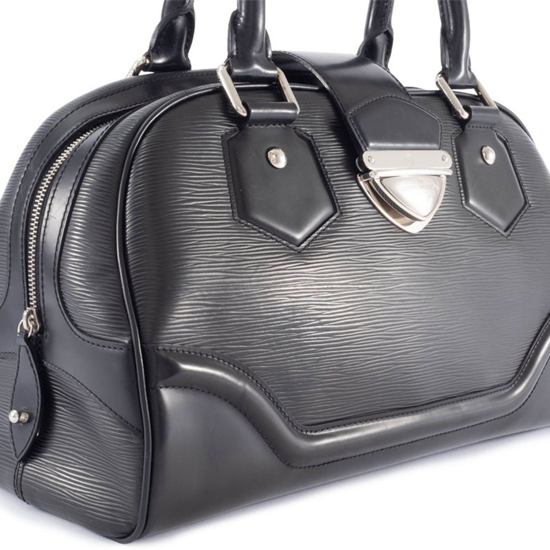 Louis Vuitton Bowling Montaigne GM Bag, Epi Leather, Black
