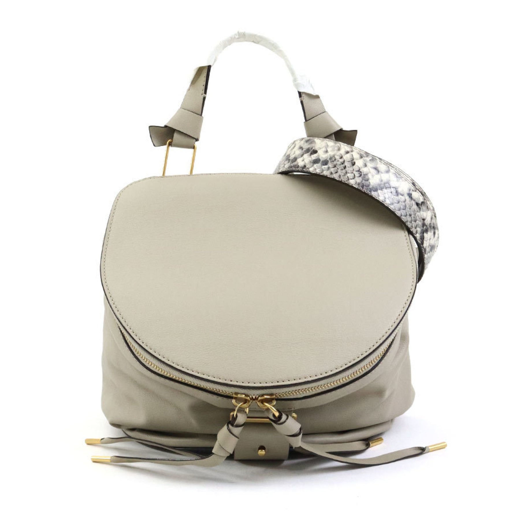 BALLY Backpack Handbag HARRYET SM Leather Beige Women's 55865g