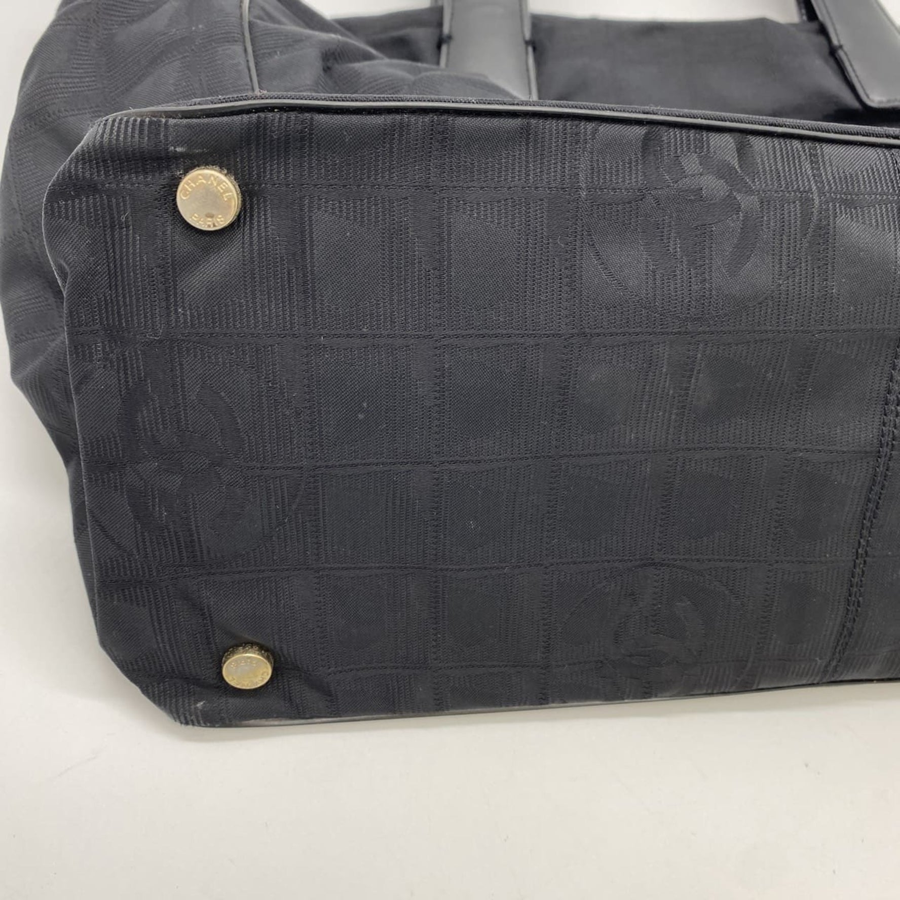 CHANEL New Travel Line MM Nylon Canvas Handbag Tote Bag in