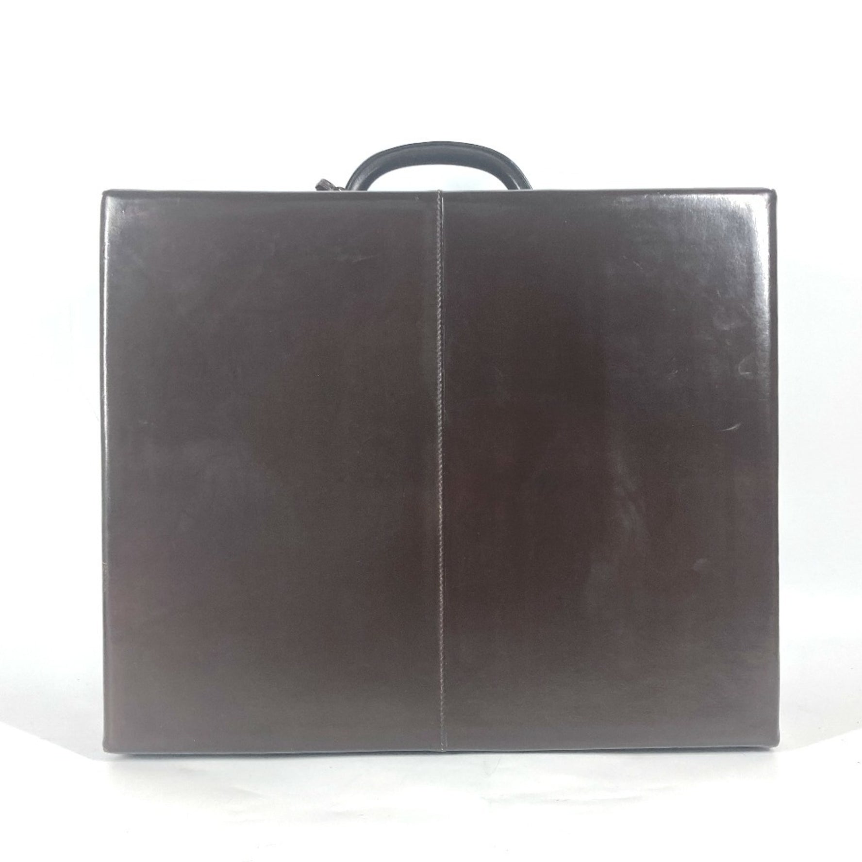 HERMES Air Light GM Bag Trunk Briefcase Business Handbag Leather Men's Coca-Cola Dark Brown