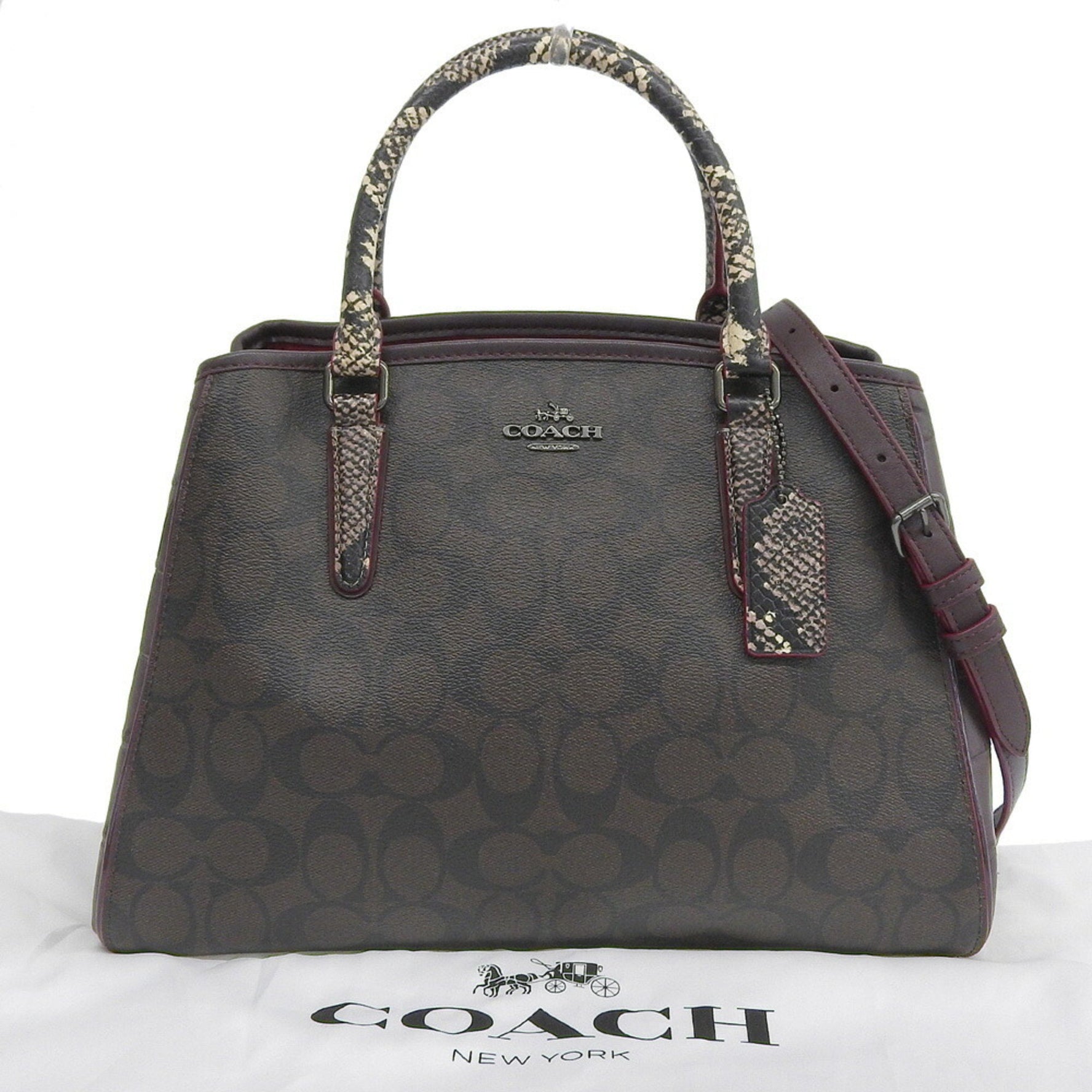 Like new Coach Signature Bag handbag/shoulder bag in brown and burgundy