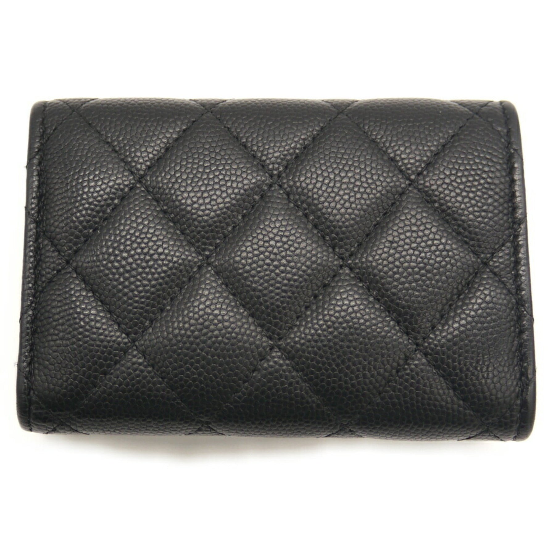 CHANEL Classic Small Flap Wallet with Coco Mark and Matelasse Caviar Leather in Tri-fold