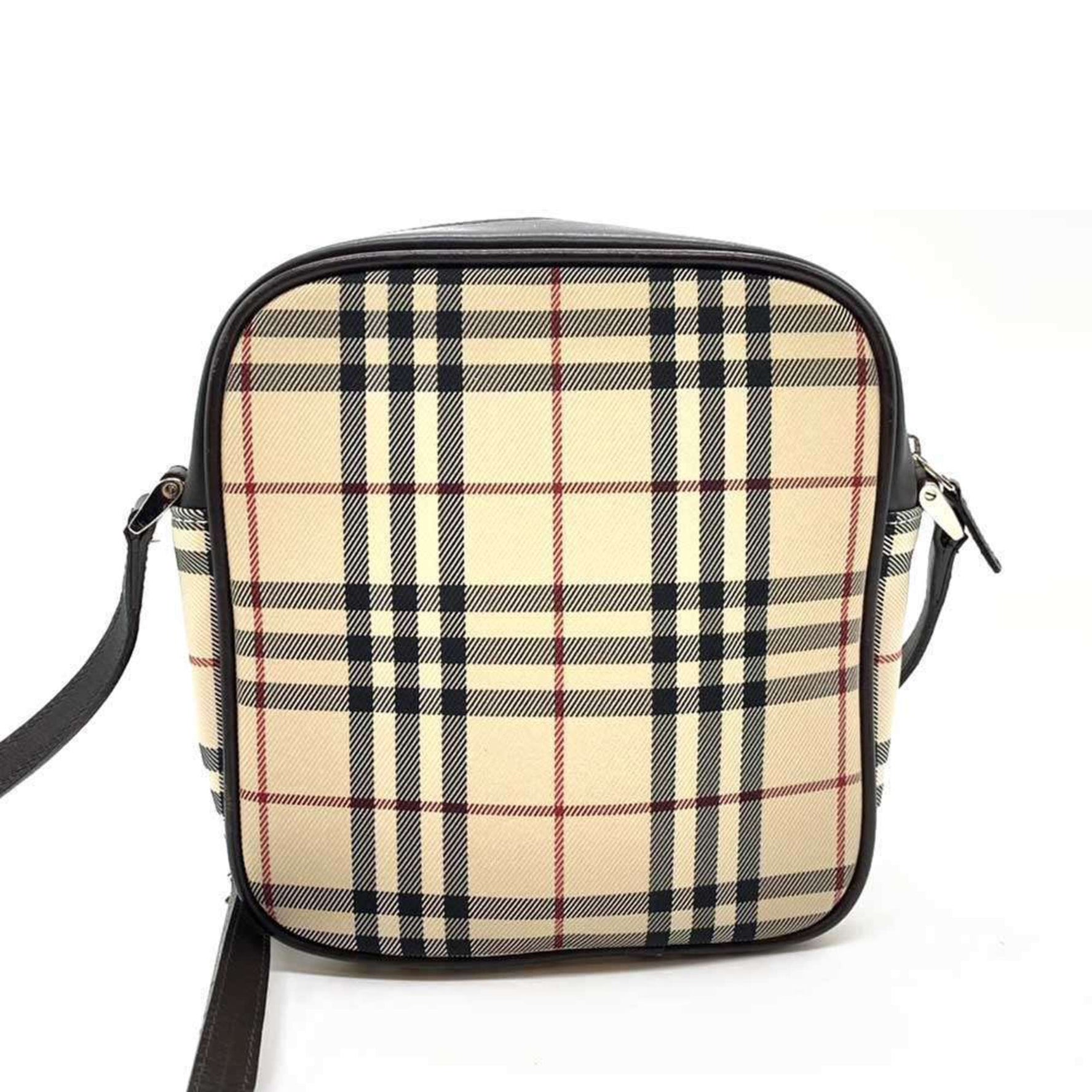 Burberry Nova Check Shoulder Bag Brown Pochette Crossbody Women's Canvas x Leather BURBERRY