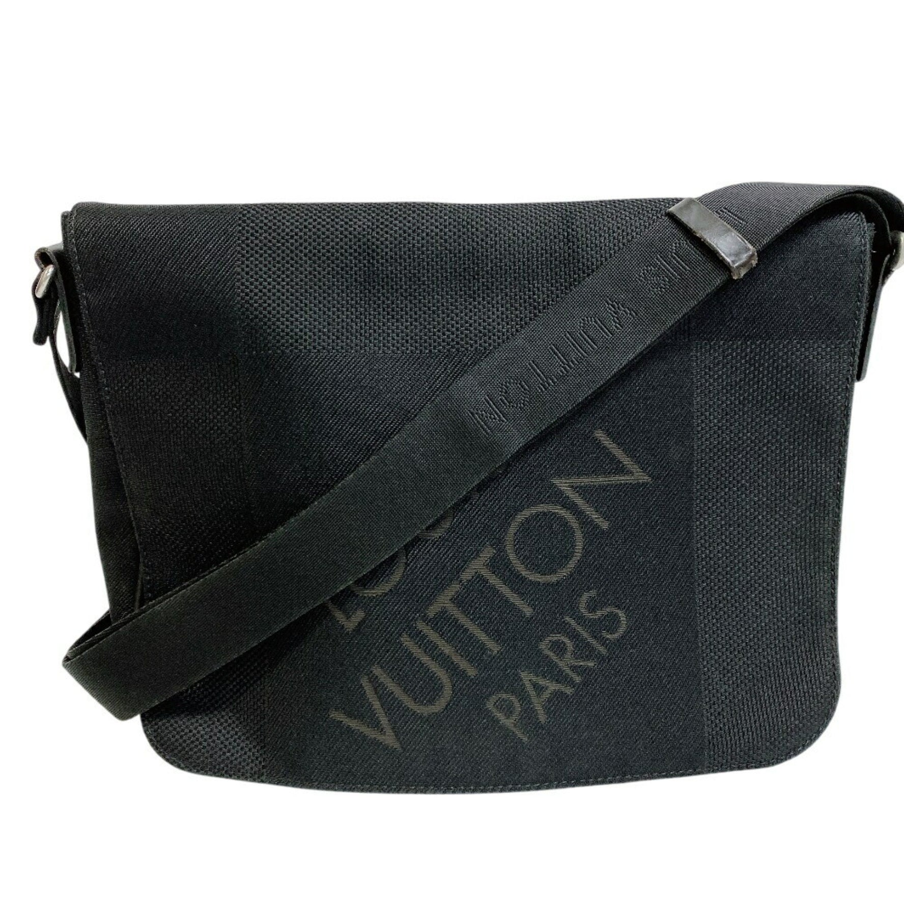 LOUIS VUITTON M93618 Petit Message Damier Geant Shoulder Bag, Black, for Women and Men