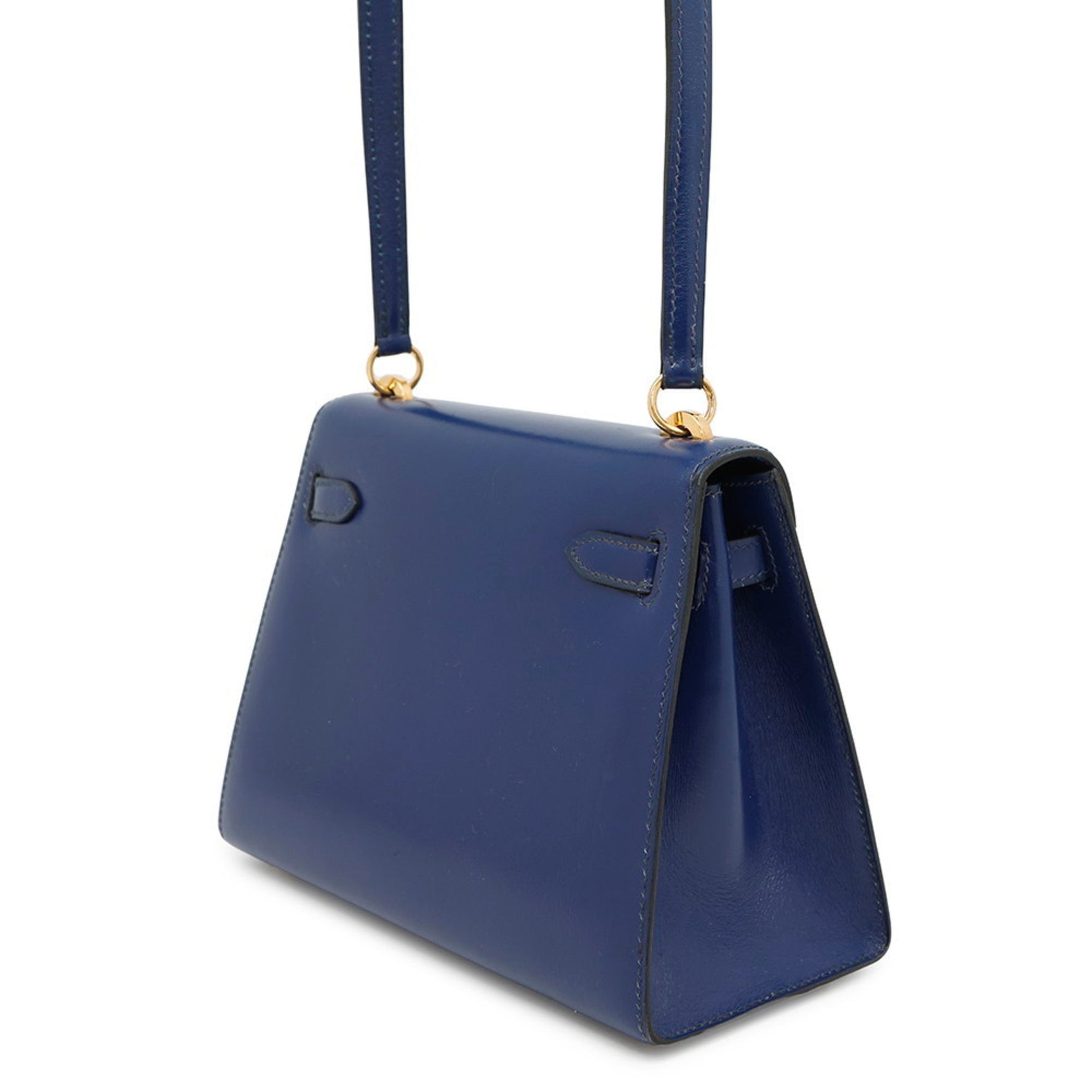 Hermes Hermès Mini Kelly Shoulder Bag in Blue Sapphire Box Calf Leather with O-Stamp