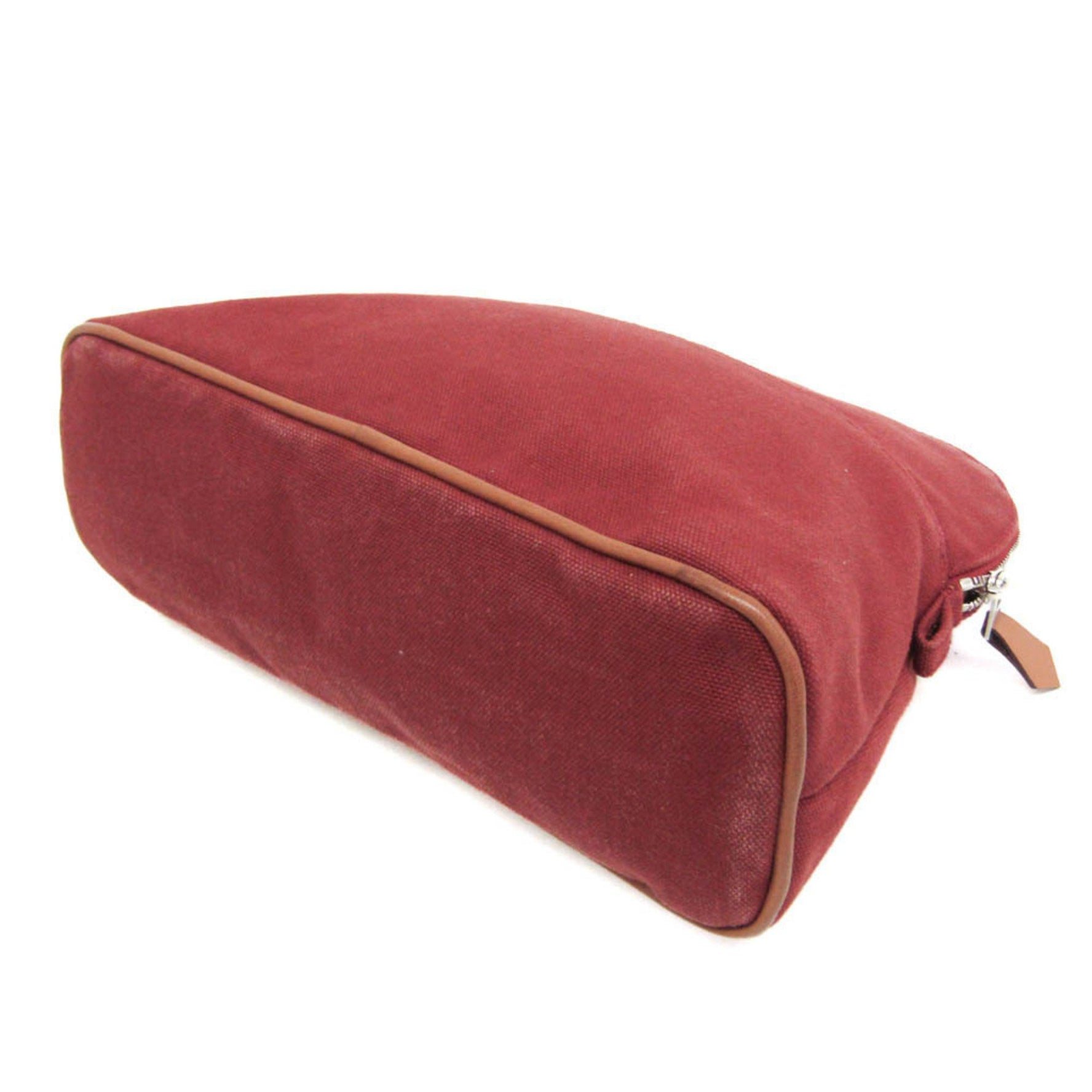 Hermes Bolide Pouch MM Women's Cotton,Leather Pouch Bordeaux