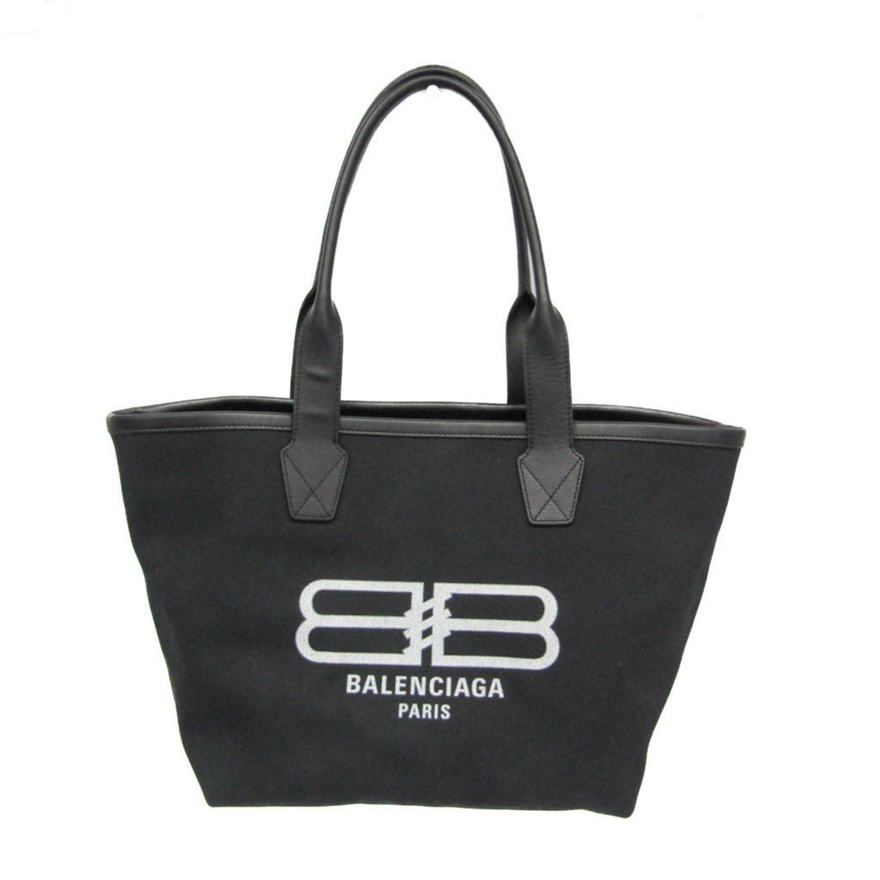 Balenciaga Jumbo Small Men,Women Canvas,Leather Tote Bag Black,Off-white