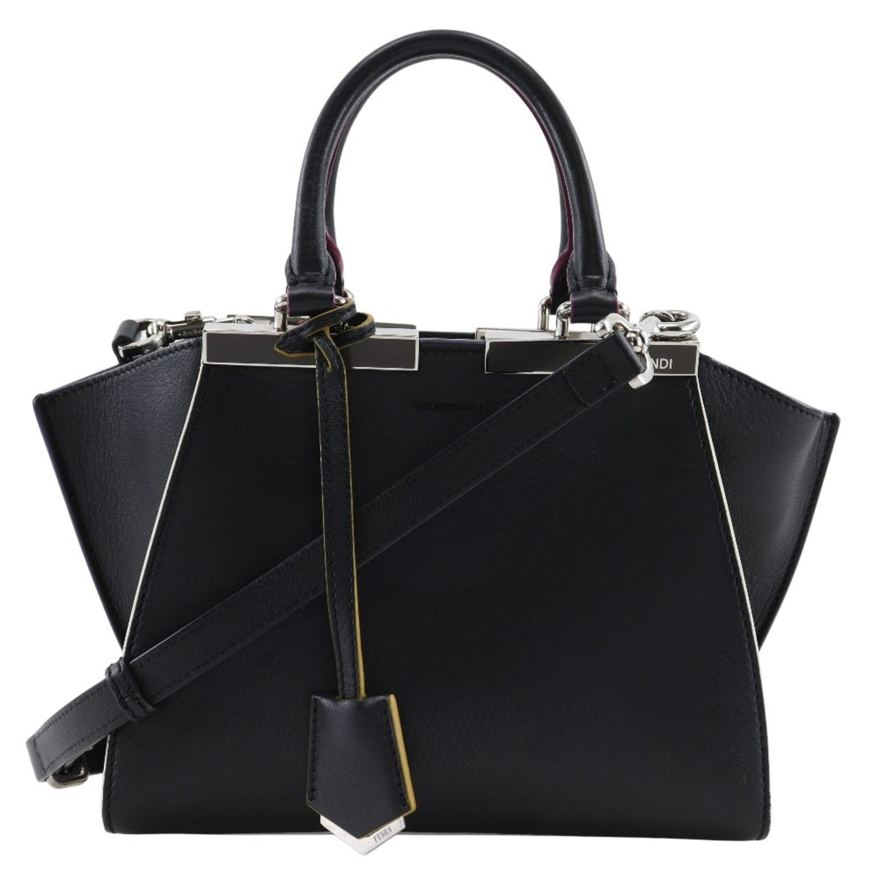 FENDI Petite Troisur Handbag, Shoulder Bag, Leather