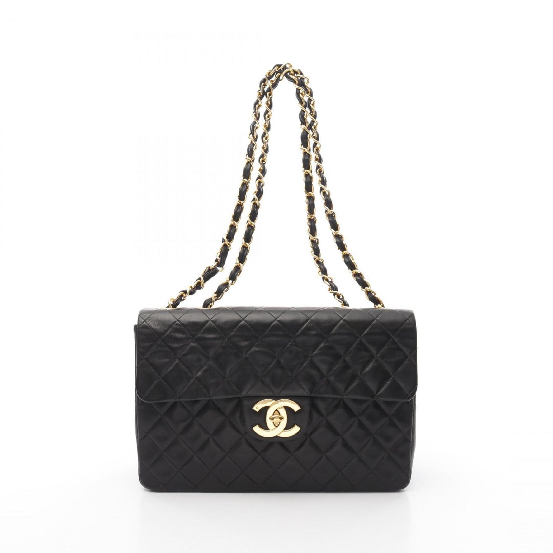 CHANEL Deca Matelasse 34 Shoulder Bag Lambskin (Sheepskin)