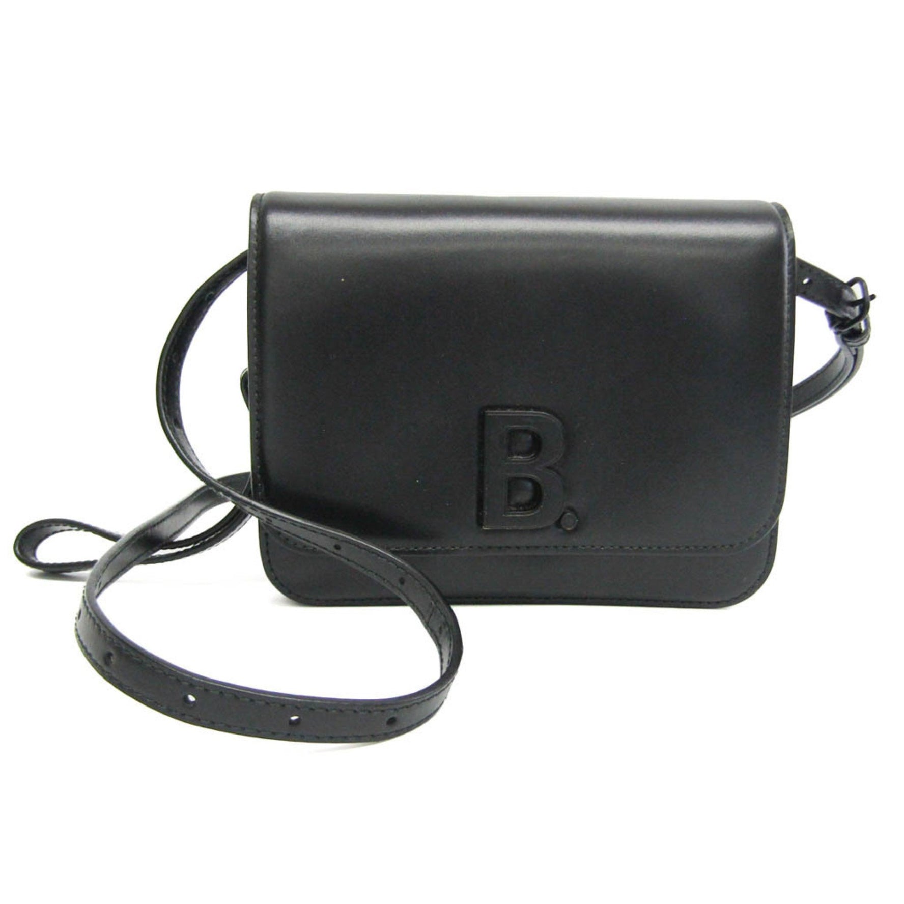 Balenciaga B Logo Women's Leather Shoulder Bag Black