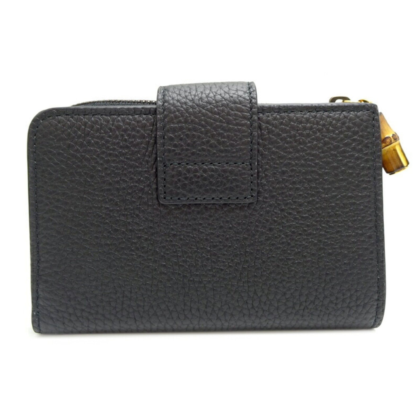 Gucci Double G Medium Wallet with Bamboo Bi-fold Leather