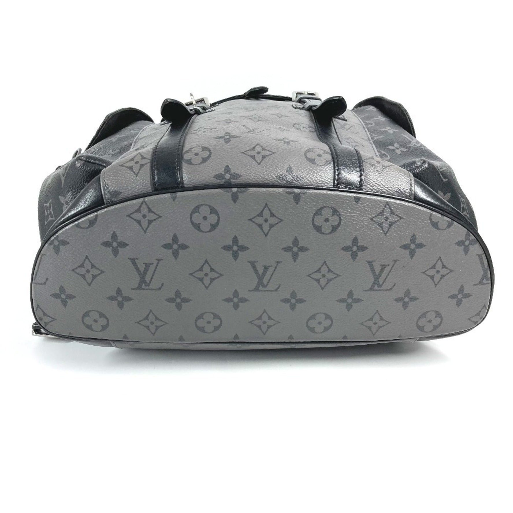 LOUIS VUITTON Monogram Eclipse Reverse Christopher MM Backpack, Canvas, Unisex, Black