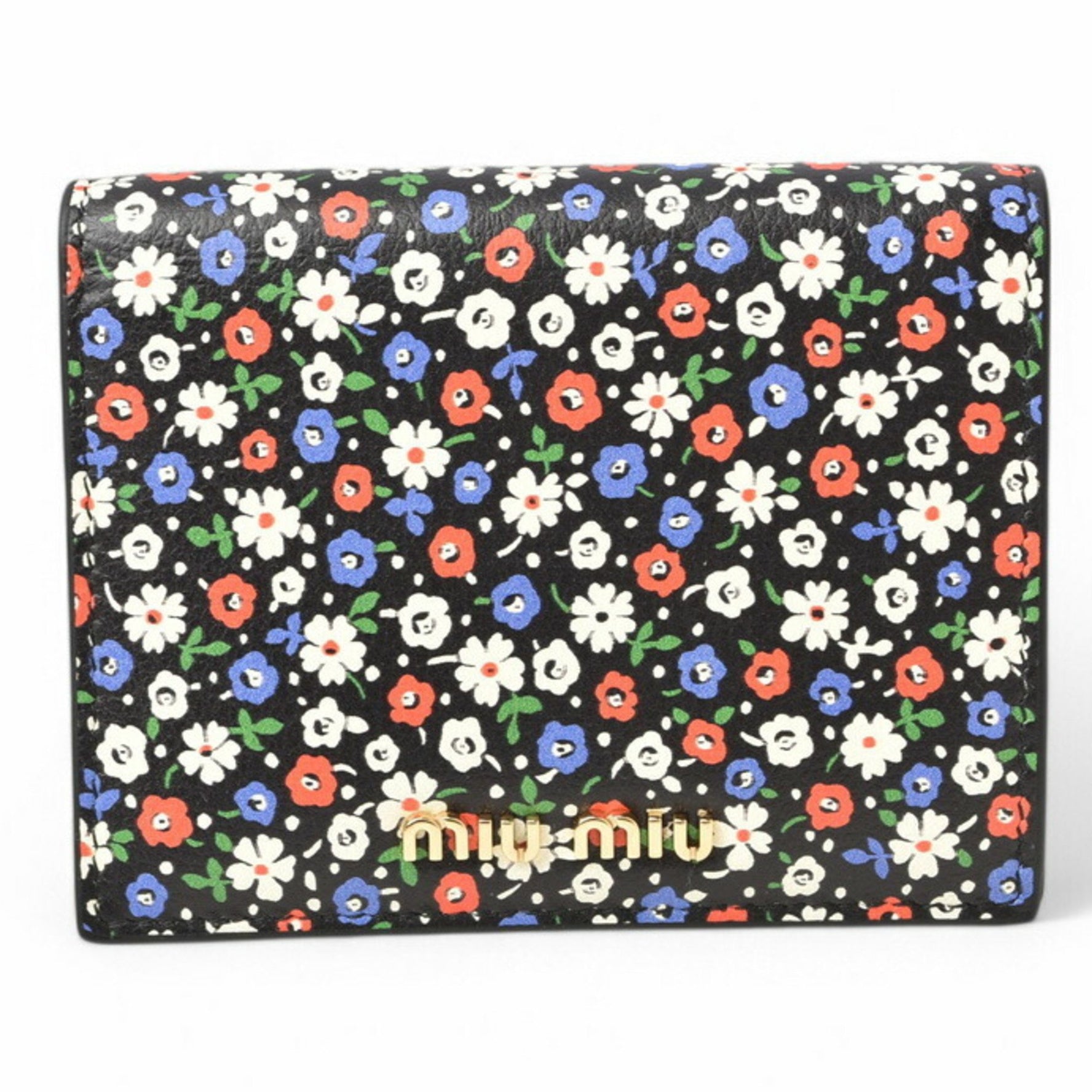 Miu Miu Miu Wallet miumiu Bi-fold GLACE'ST FLOWE NERO