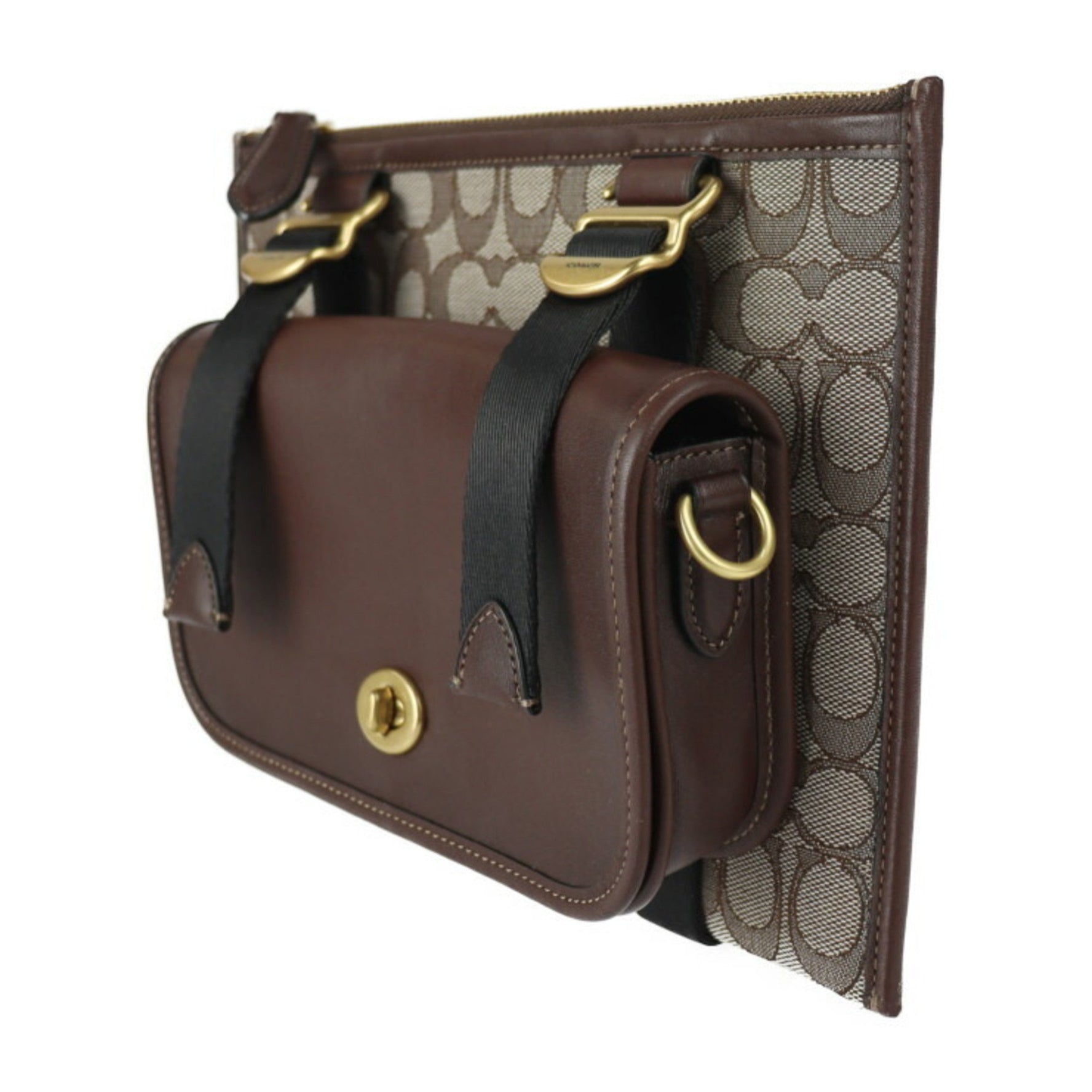COACH Multifunction Crossbody with Dinky Shoulder Bag Signature Jacquard Leather Second Clutch Pouch