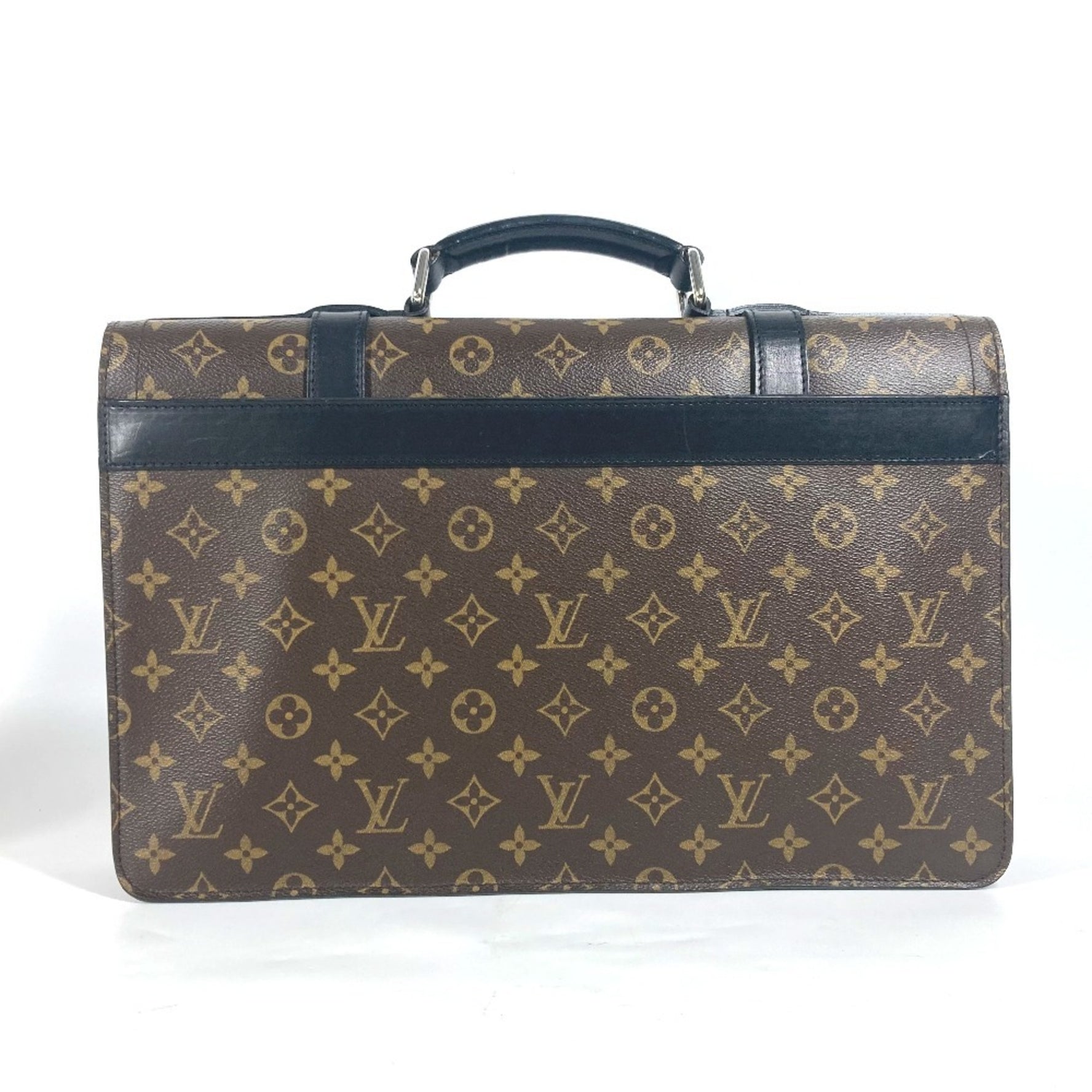 Louis Vuitton Monogram Macassar Rally Briefcase Bag Tote Business Canvas Brown