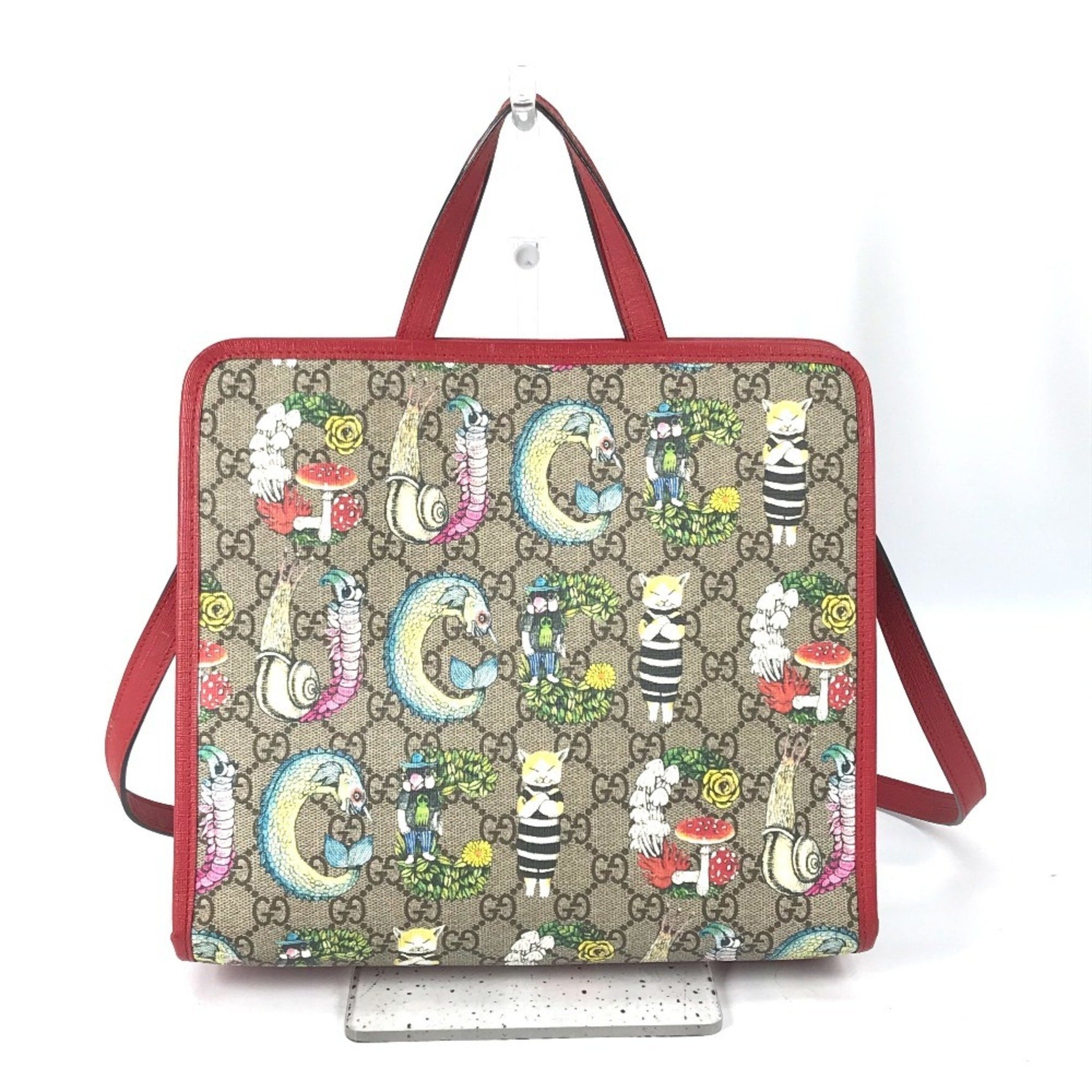 GUCCI GG Yuko Higuchi Children's Cat Shoulder/Handbag in Supreme Canvas, Beige