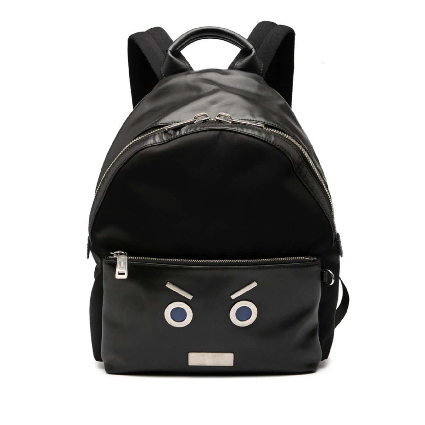 Fendi Face Backpack Leather and Nylon