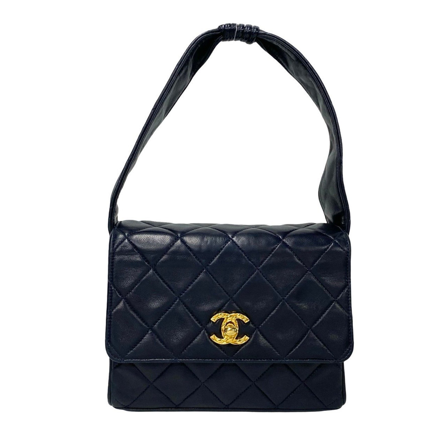No. 2 CHANEL Matelasse Coco Mark Lambskin Leather Turnlock Handbag