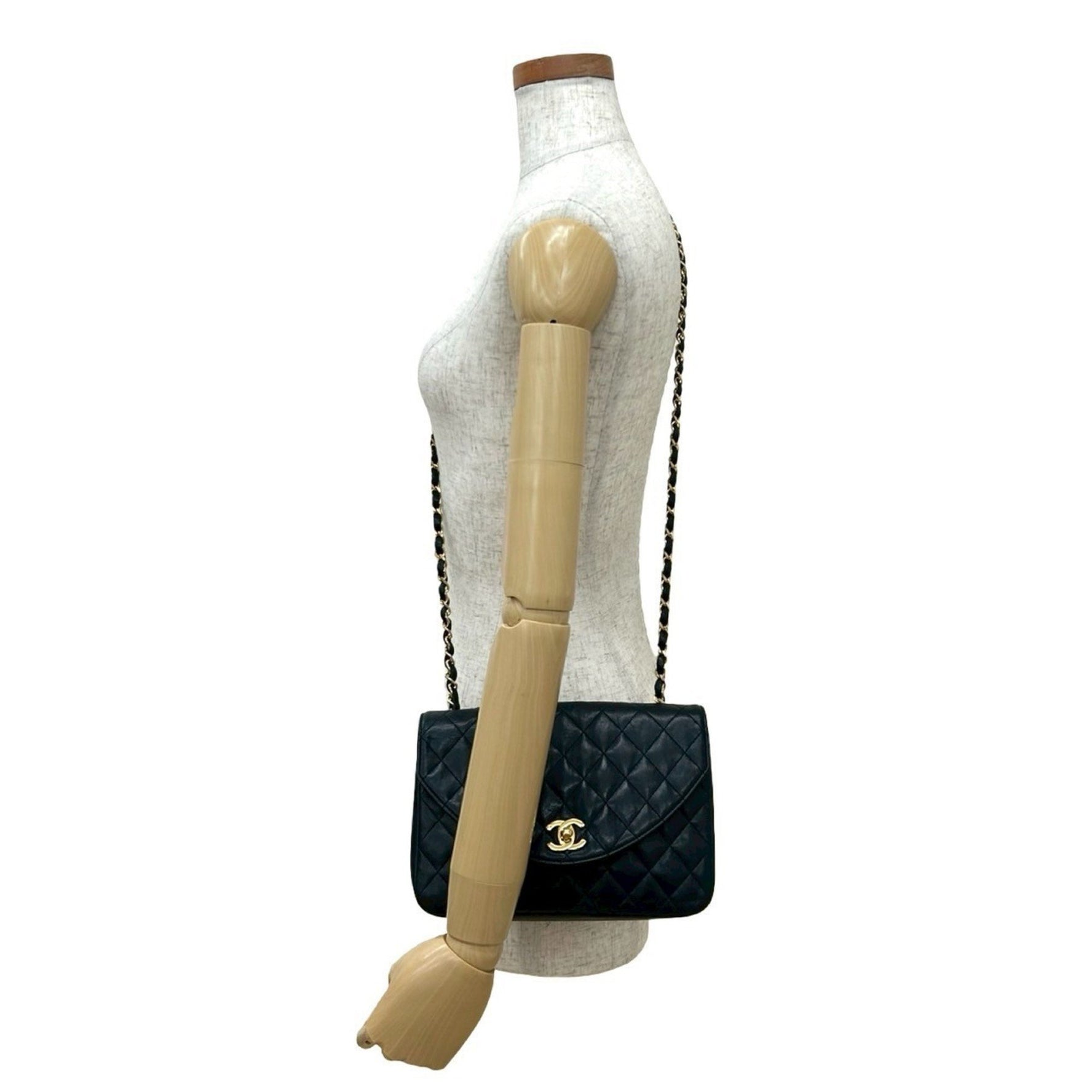 CHANEL Vintage Matelasse Coco Lambskin Leather Chain Shoulder Bag, 121-3