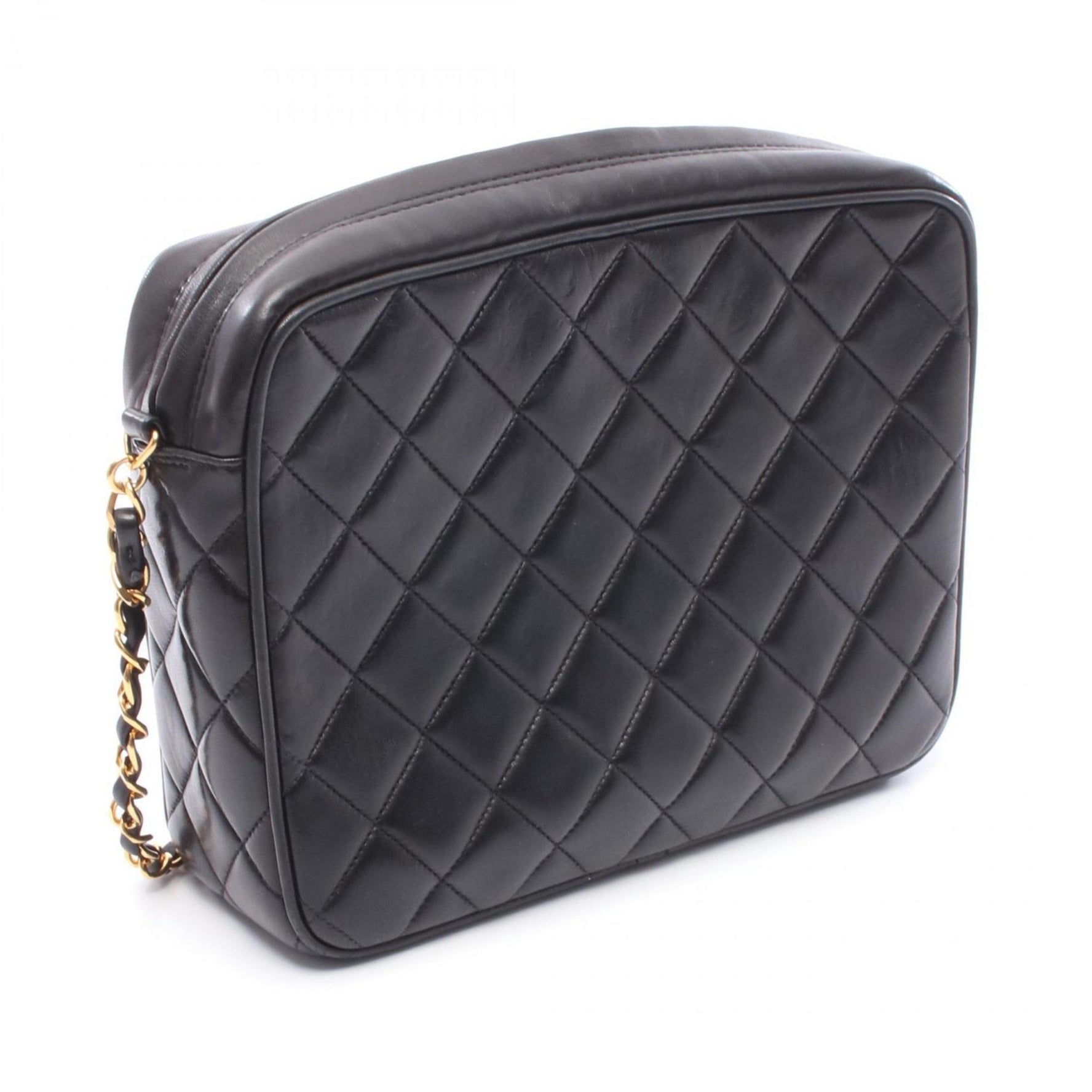 CHANEL Matelasse Shoulder Bag, Lambskin Leather, Women's, Black