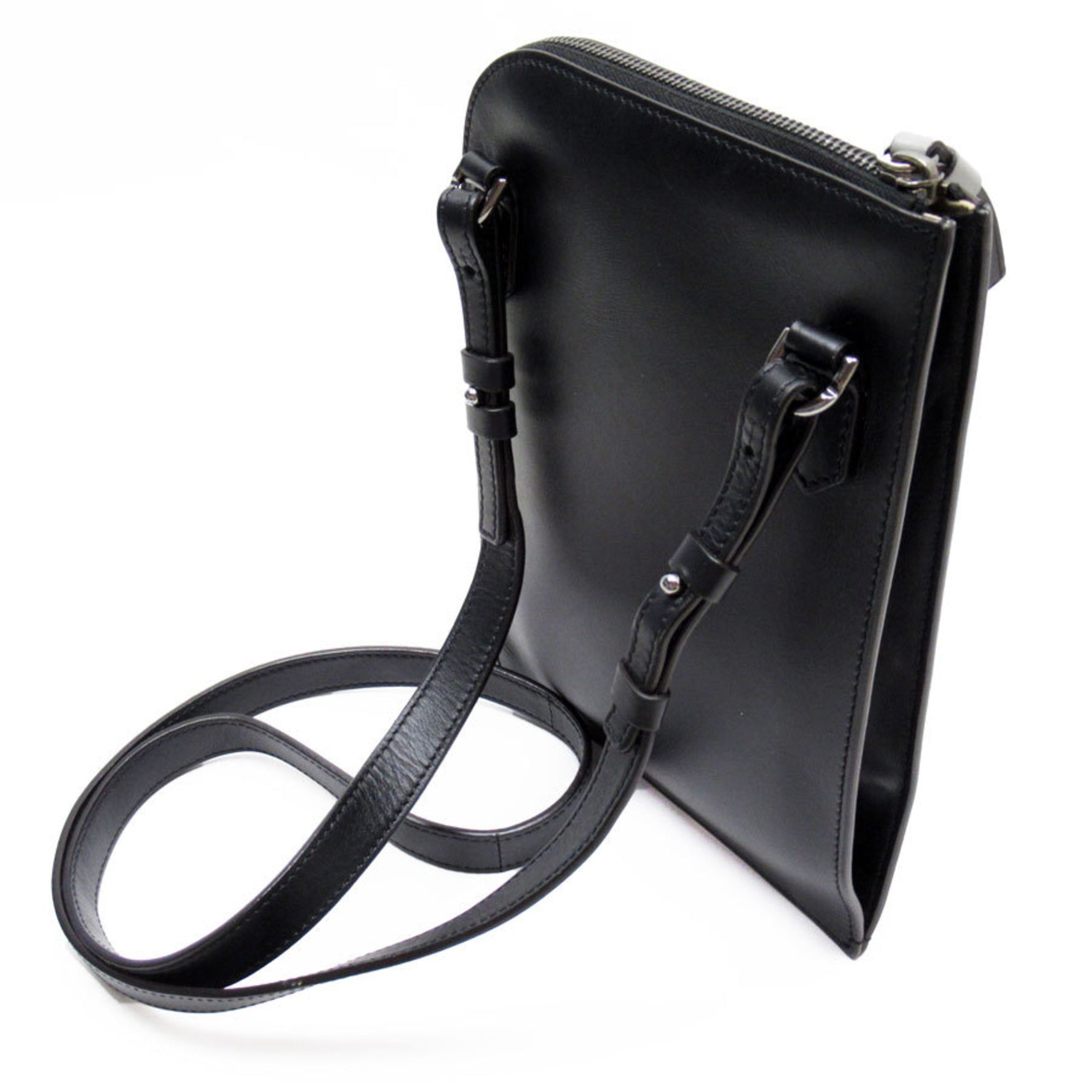 GIVENCHY Shoulder Bag Leather Black x Light Grey