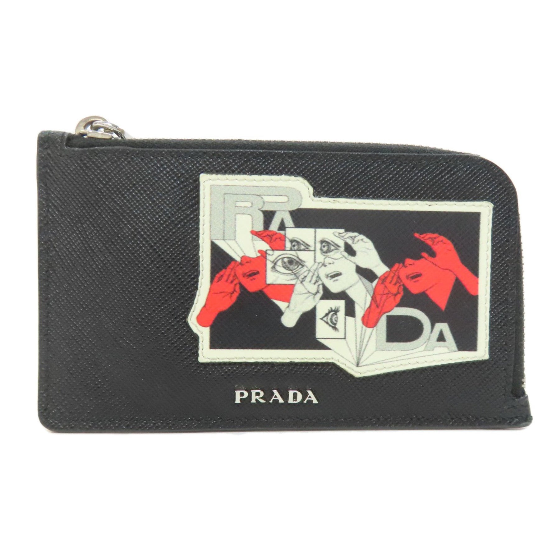 Prada Real Life Comics Saffiano Coin Case