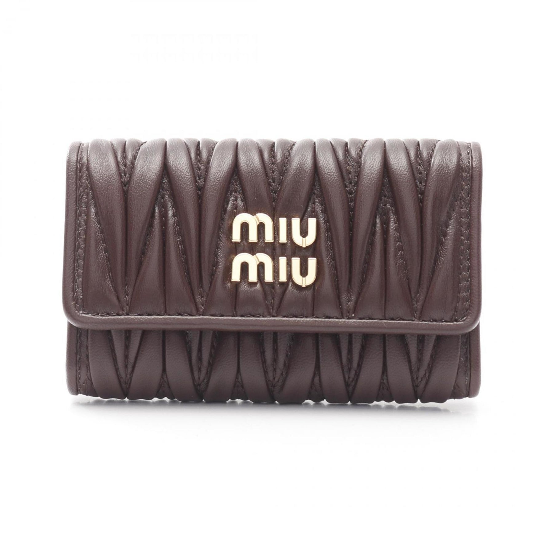 Miu Miu Miu Matelasse Key Case Leather