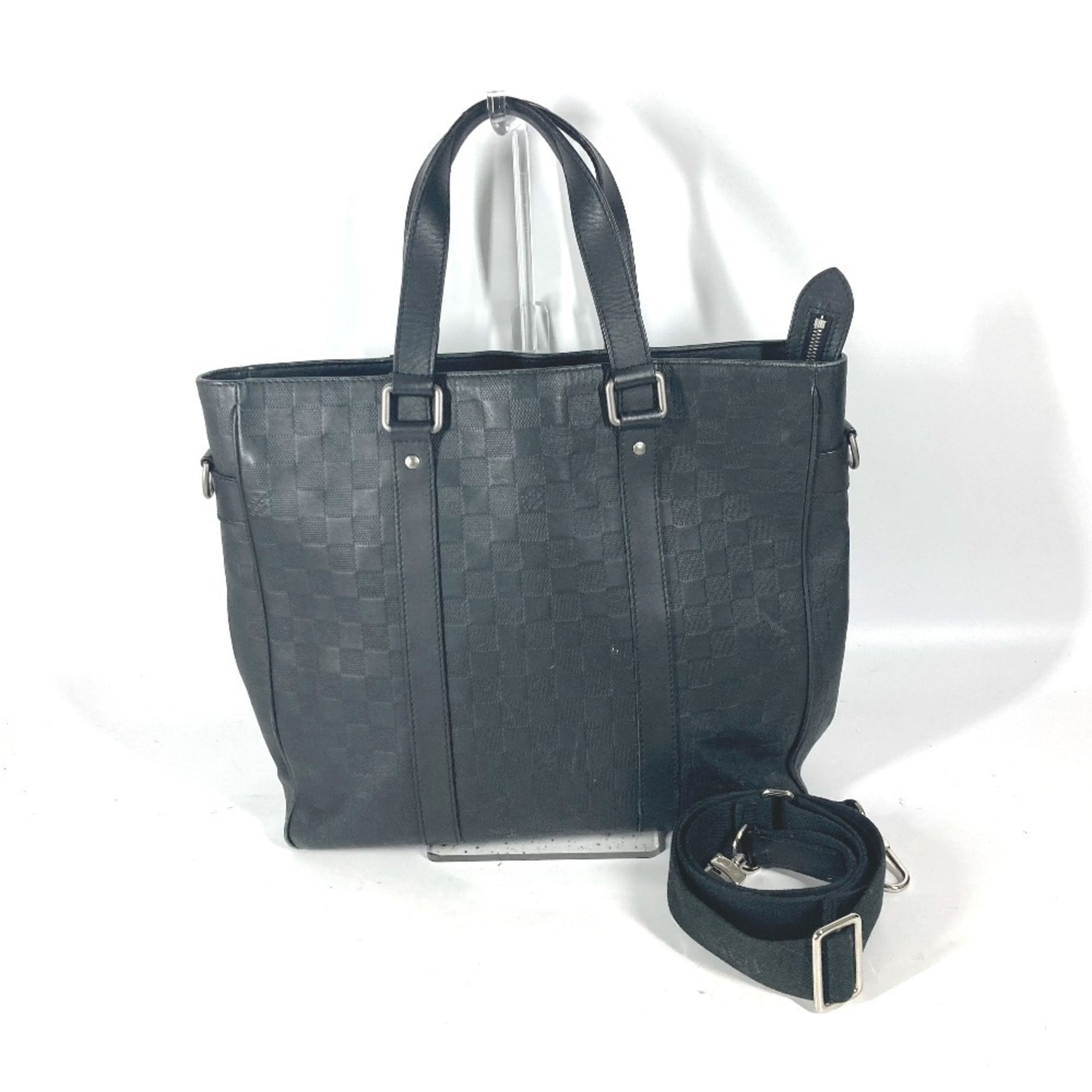 Louis Vuitton Damier Infini Tadao PM Bag Shoulder Crossbody Tote Leather Men's Onyx Black