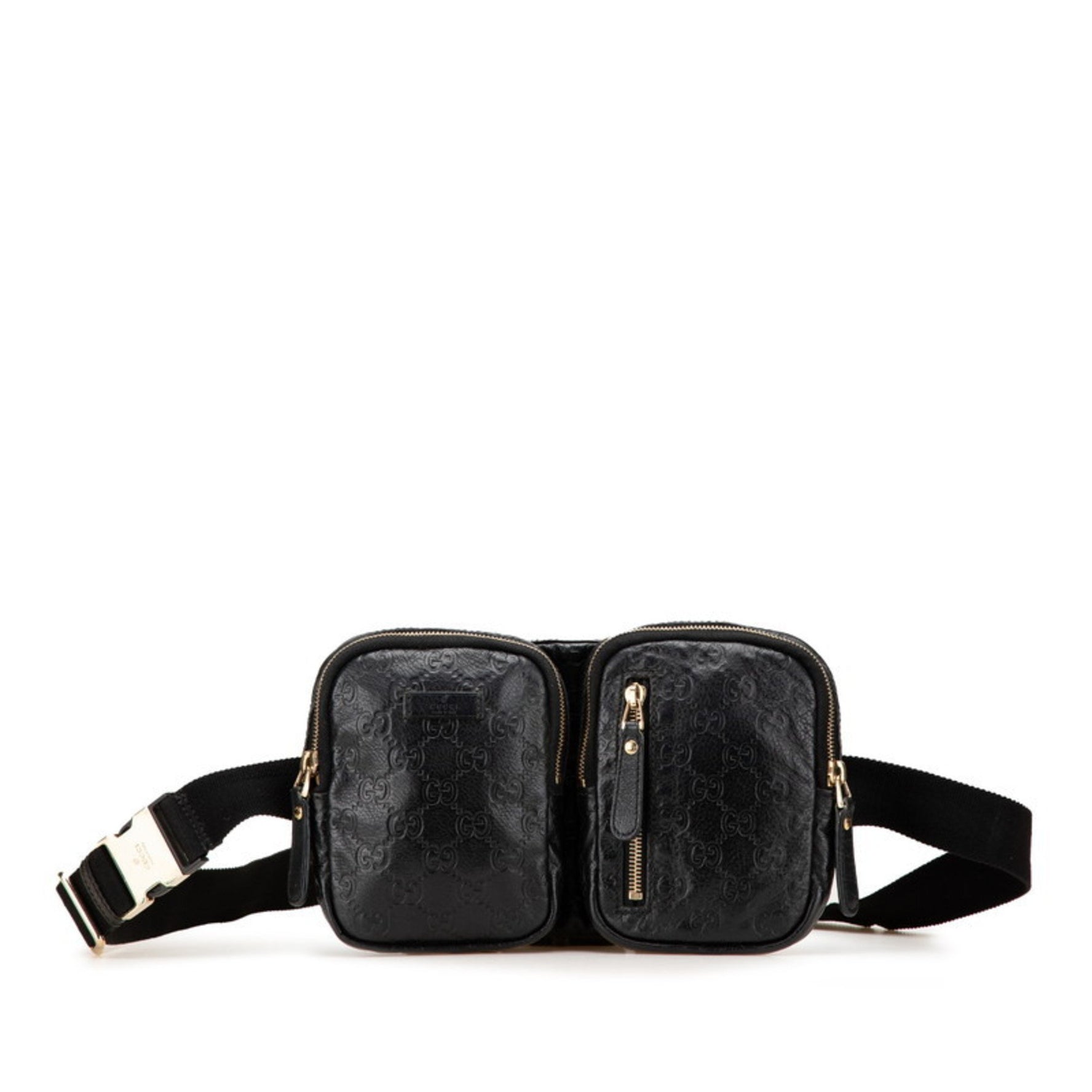 Gucci Guccissima Body Bag/Waist Bag Black Leather Women's GUCCI