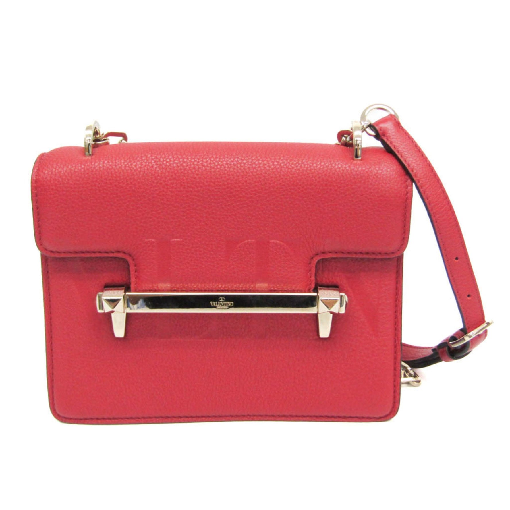 Valentino Garavani VLTN Small Uptown Shoulder Bag Leather Shoulder Bag Red Color