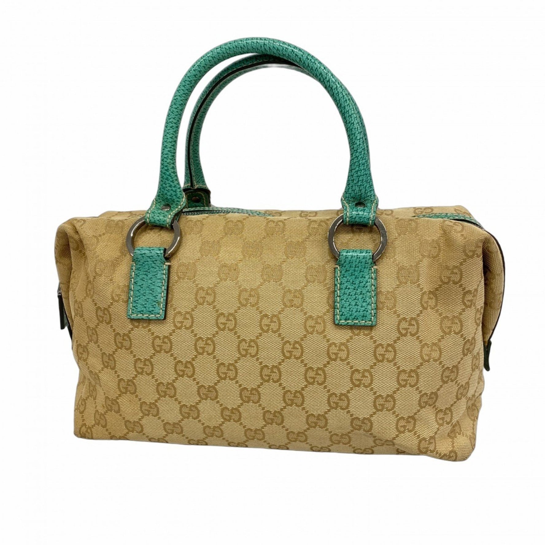 Gucci GG Canvas Handbag Brown Green