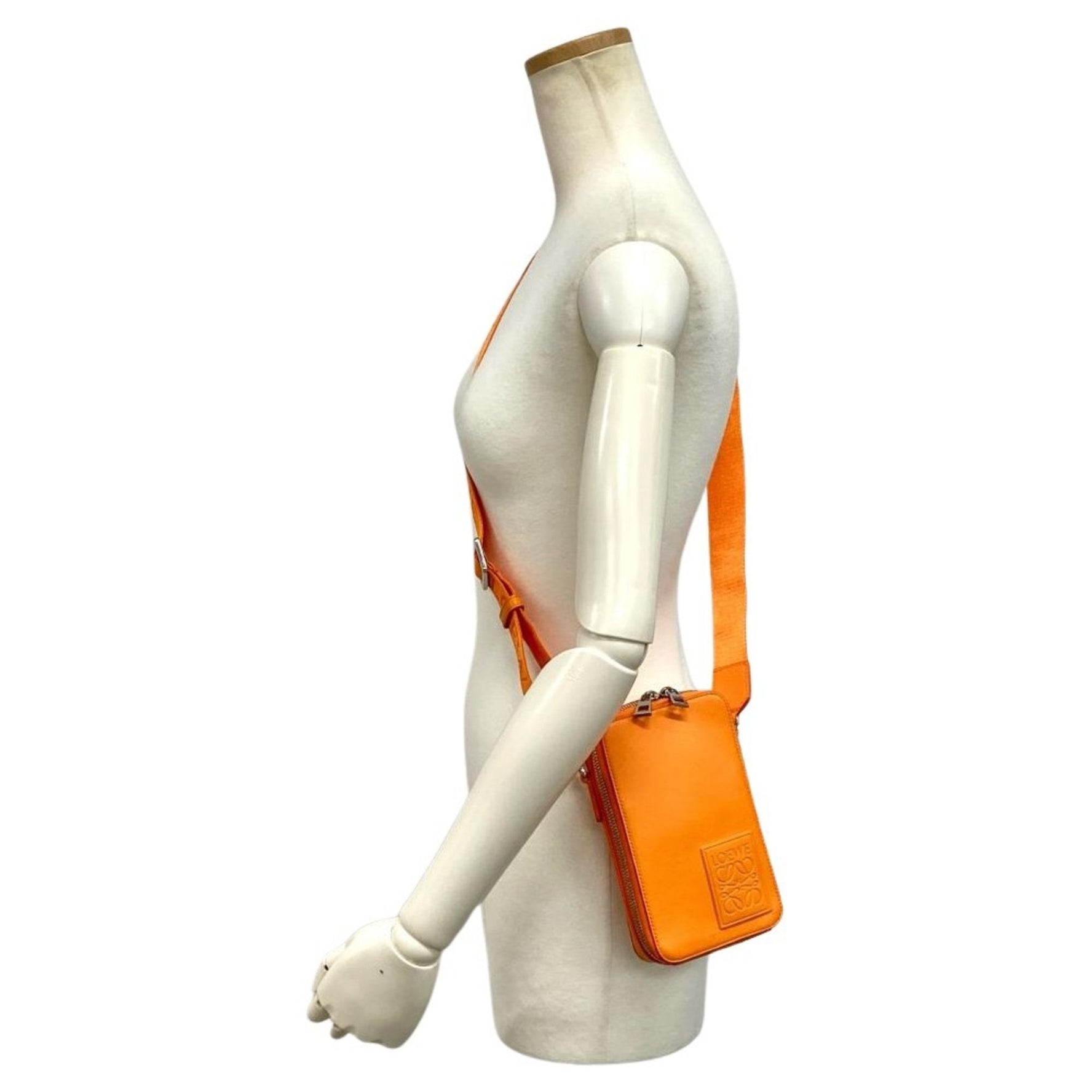 LOEWE Vertical Crossbody Pocket Shoulder Bag Leather