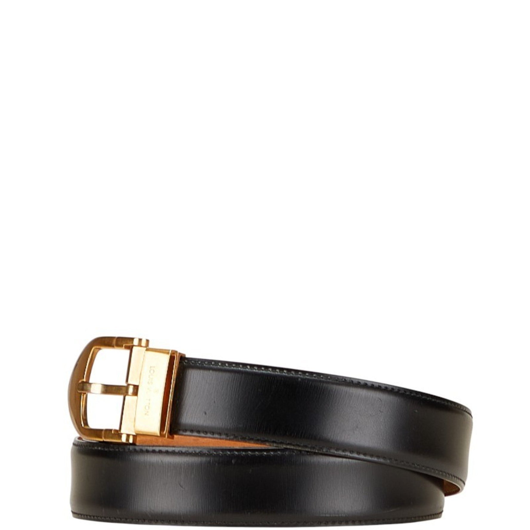 Louis Vuitton Santur Classic Belt Gold Plated Leather LOUIS VUITTON