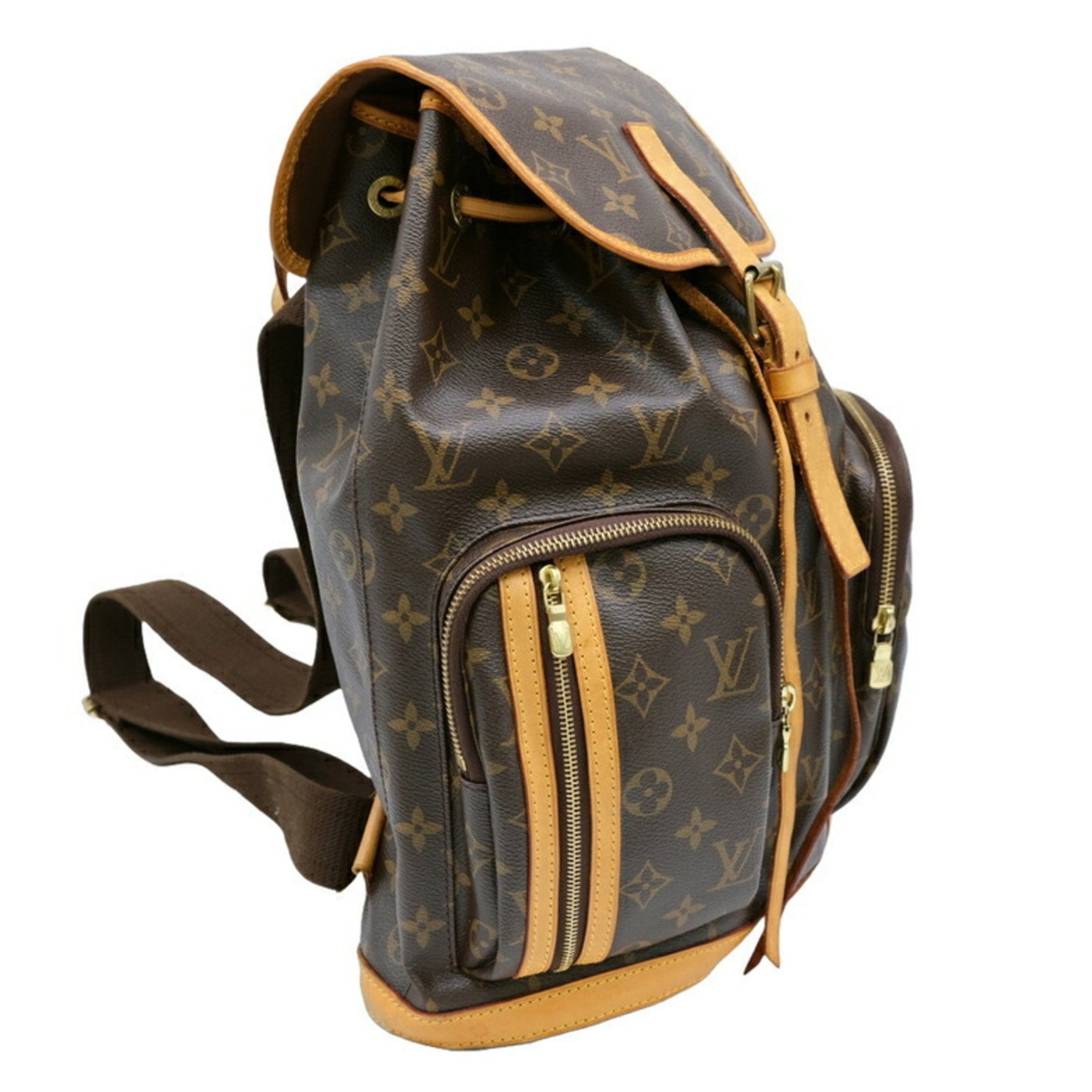 LOUIS VUITTON Louis Vuitton Sacado Bosphore Monogram Backpack Rucksack Leather Brown M40107