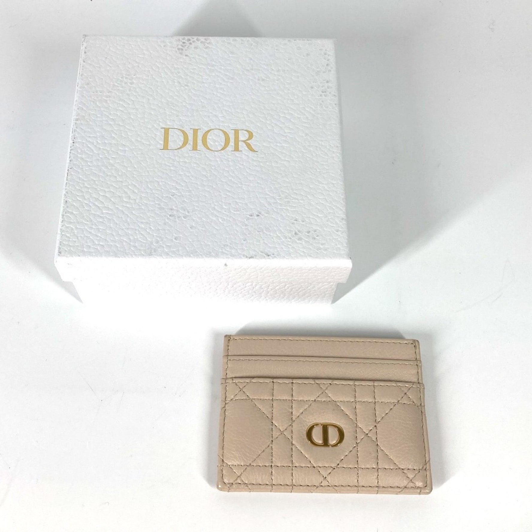 Christian Dior Dior Cannage CARO Business Card Case, Pass Leather