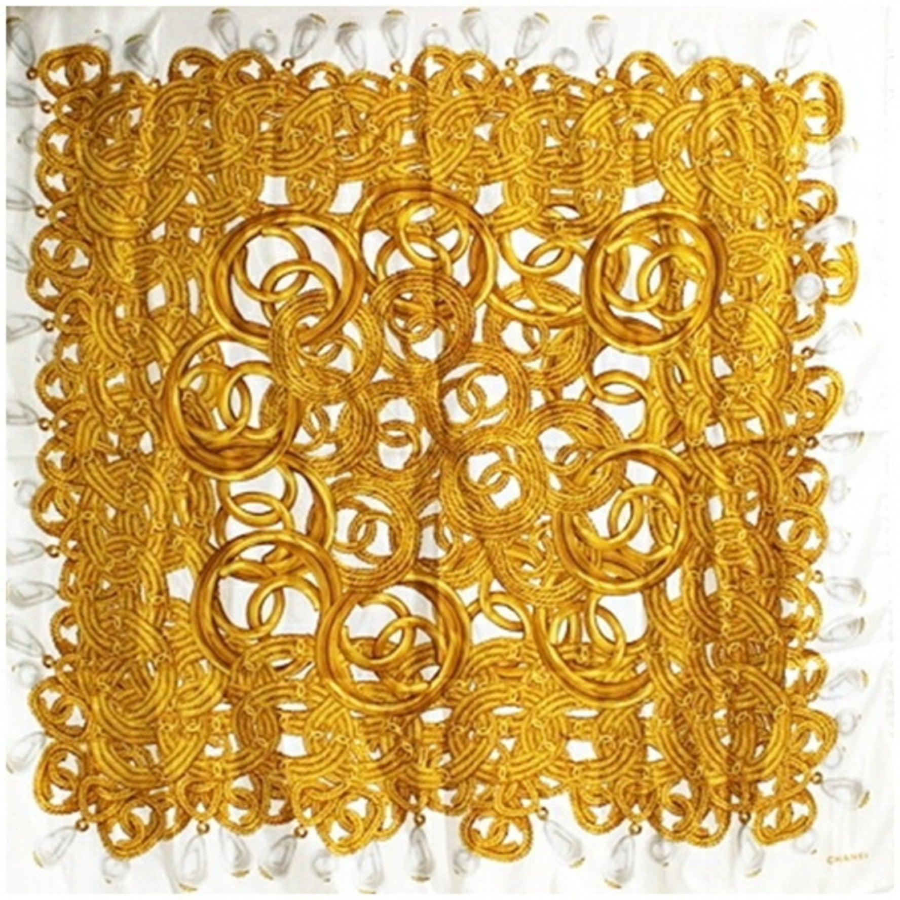 CHANEL scarf muffler in and gold